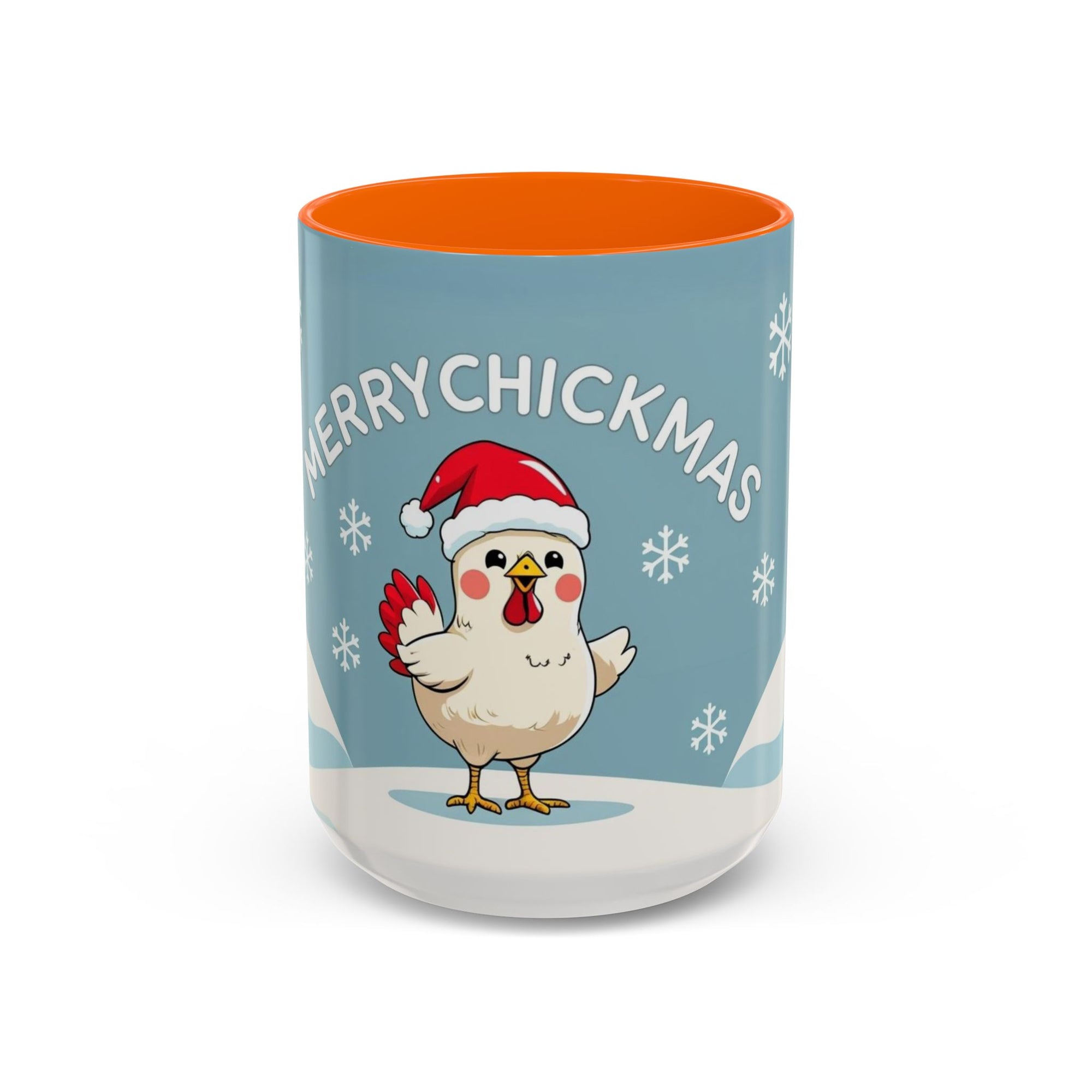 Merry Chickmas Christmas Chicken Accent Coffee Mug - Cute Holiday Gift, Festive Drinkware, Winter Celebration, Merry Chickmas, Funny Holiday Gift for Chicken Moms