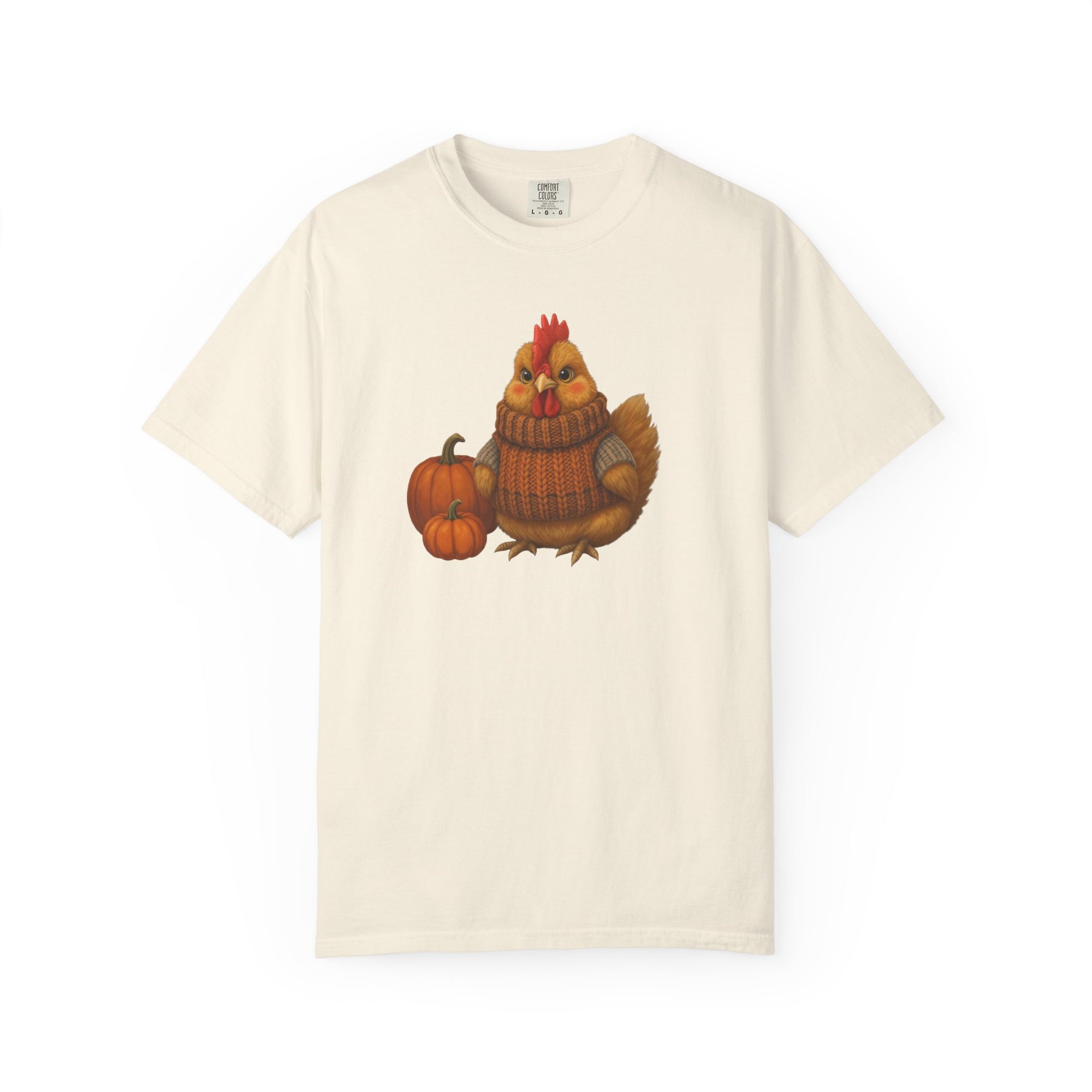 Sweater Weather Autumn Chicken T-Shirt, Cozy Fall Vibes Tee, Unisex Pumpkin Shirt, Cute Chicken Apparel, Thanksgiving Gift