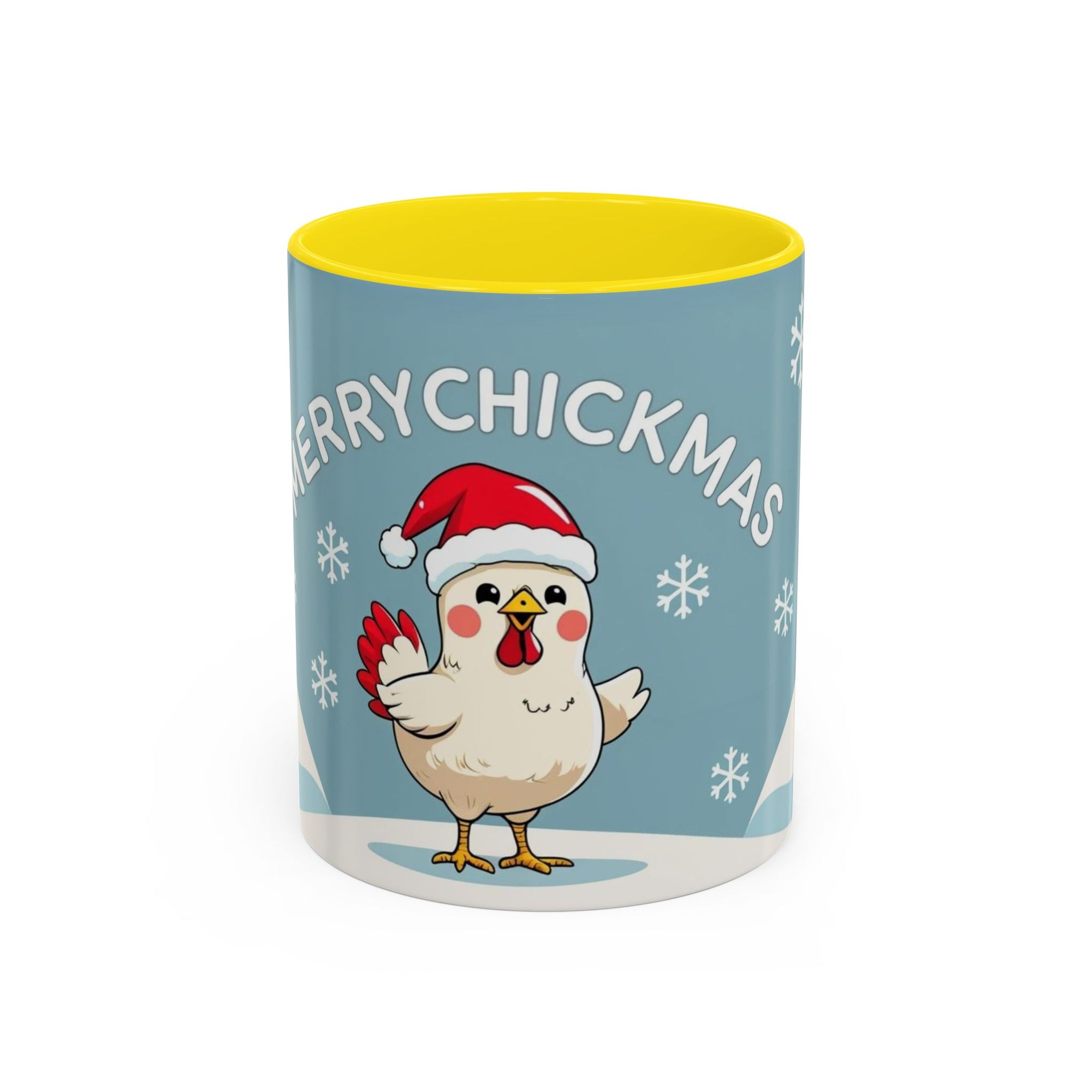 Merry Chickmas Christmas Chicken Accent Coffee Mug - Cute Holiday Gift, Festive Drinkware, Winter Celebration, Merry Chickmas, Funny Holiday Gift for Chicken Moms