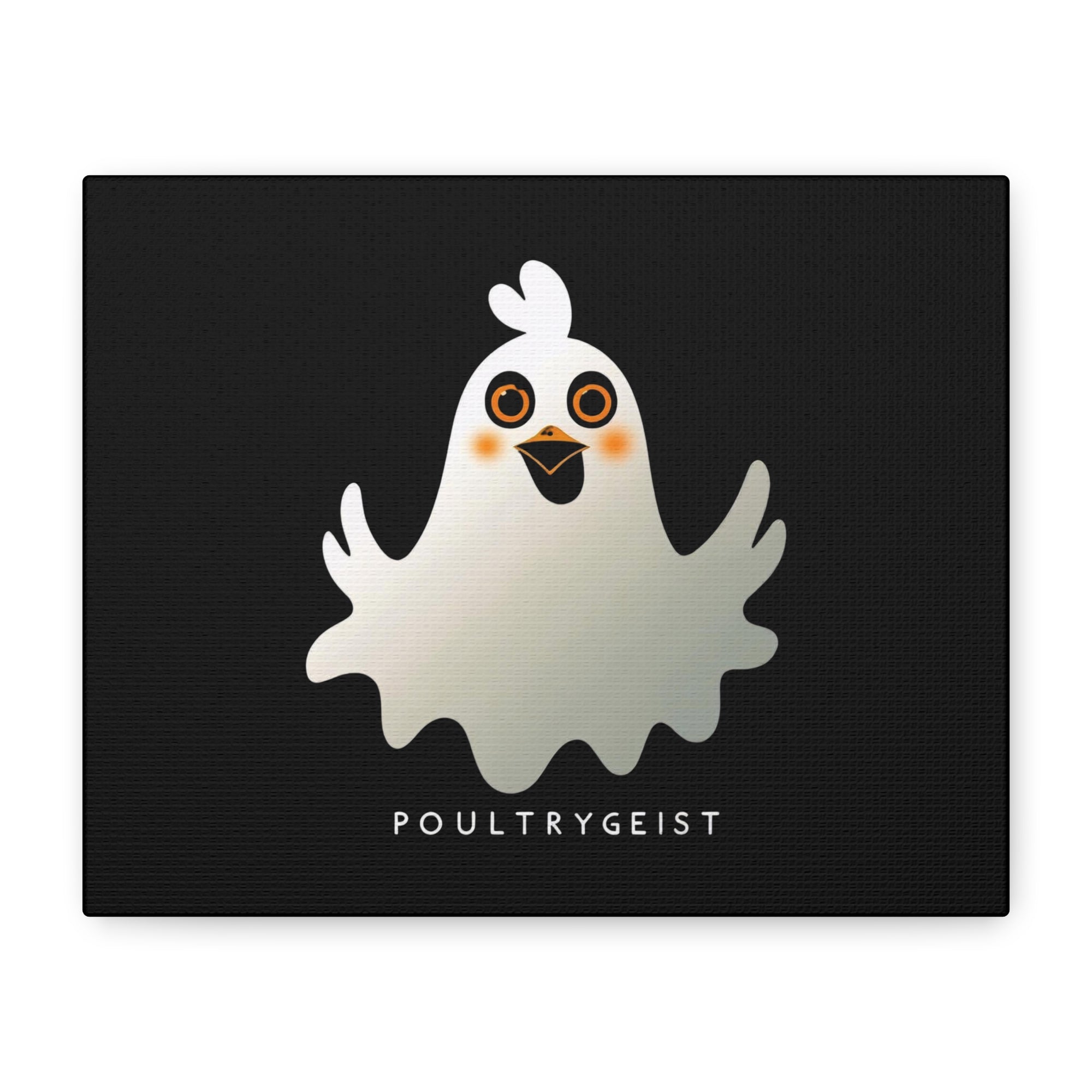 Poultrygeist Chicken Halloween Wall Art – Funny Farmhouse Spooky Decor – Gift for Chicken Lovers Whimsical Canvas Wall Art, Poultrygeist Decor, Cute Ghost Art, Halloween Home Decor, Fun Wall Hanging