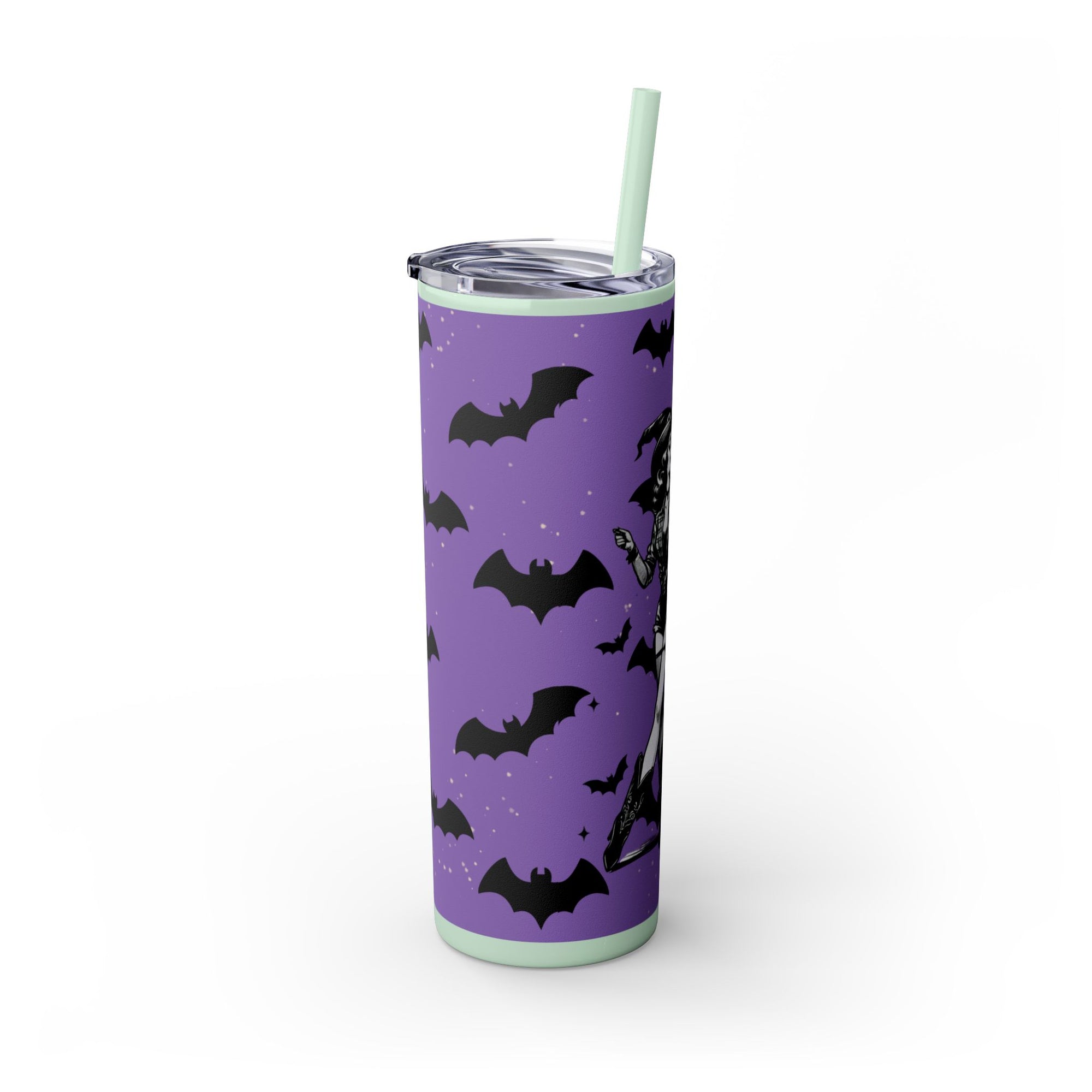 Halloween-Themed Skinny Tumbler with Straw, 20oz | Perfect for Spooky Parties, Trick or Treating, Gifting, or Everyday Use