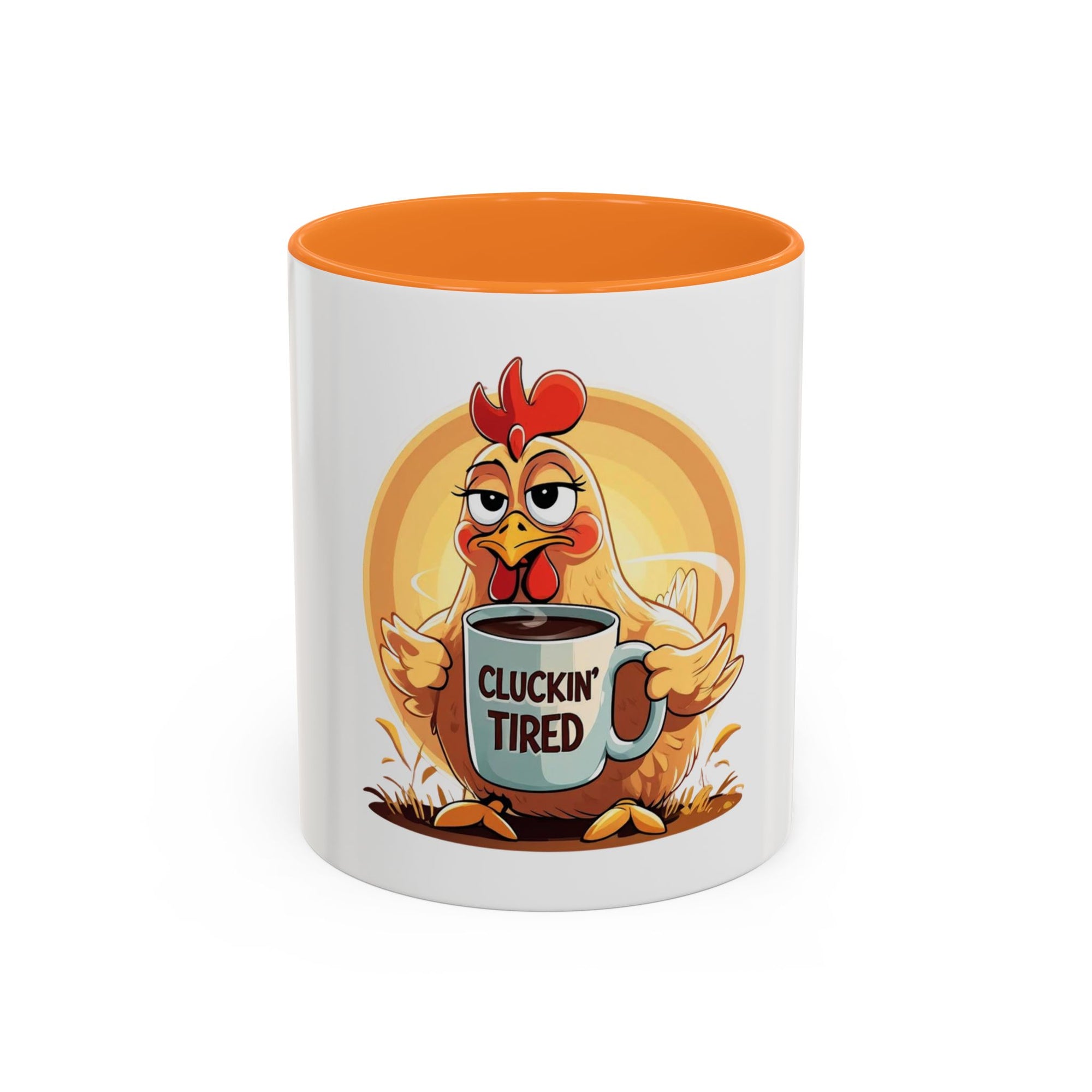 Cluckin’ Tired – 20oz Stainless Steel Tumbler Funny Chicken Mug, Clucking Tired Coffee Cup, Gift for Chicken Lovers, Colorful Ceramic Mug, Morning Coffee Cup
