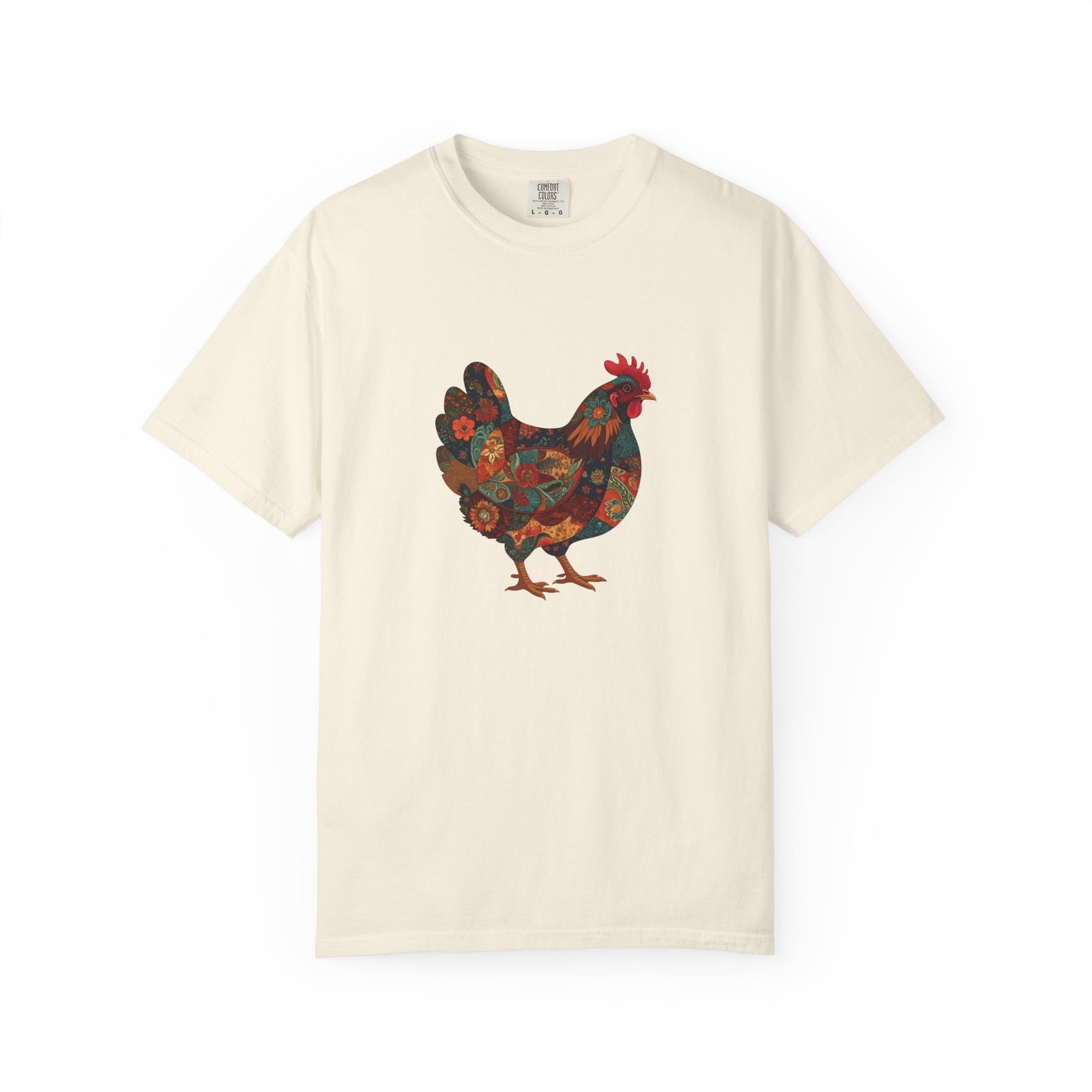 Boho Floral Chicken Unisex T-Shirt | Farmhouse Style | Gift for Animal Lovers, Casual Wear, Eco-Friendly Fashion