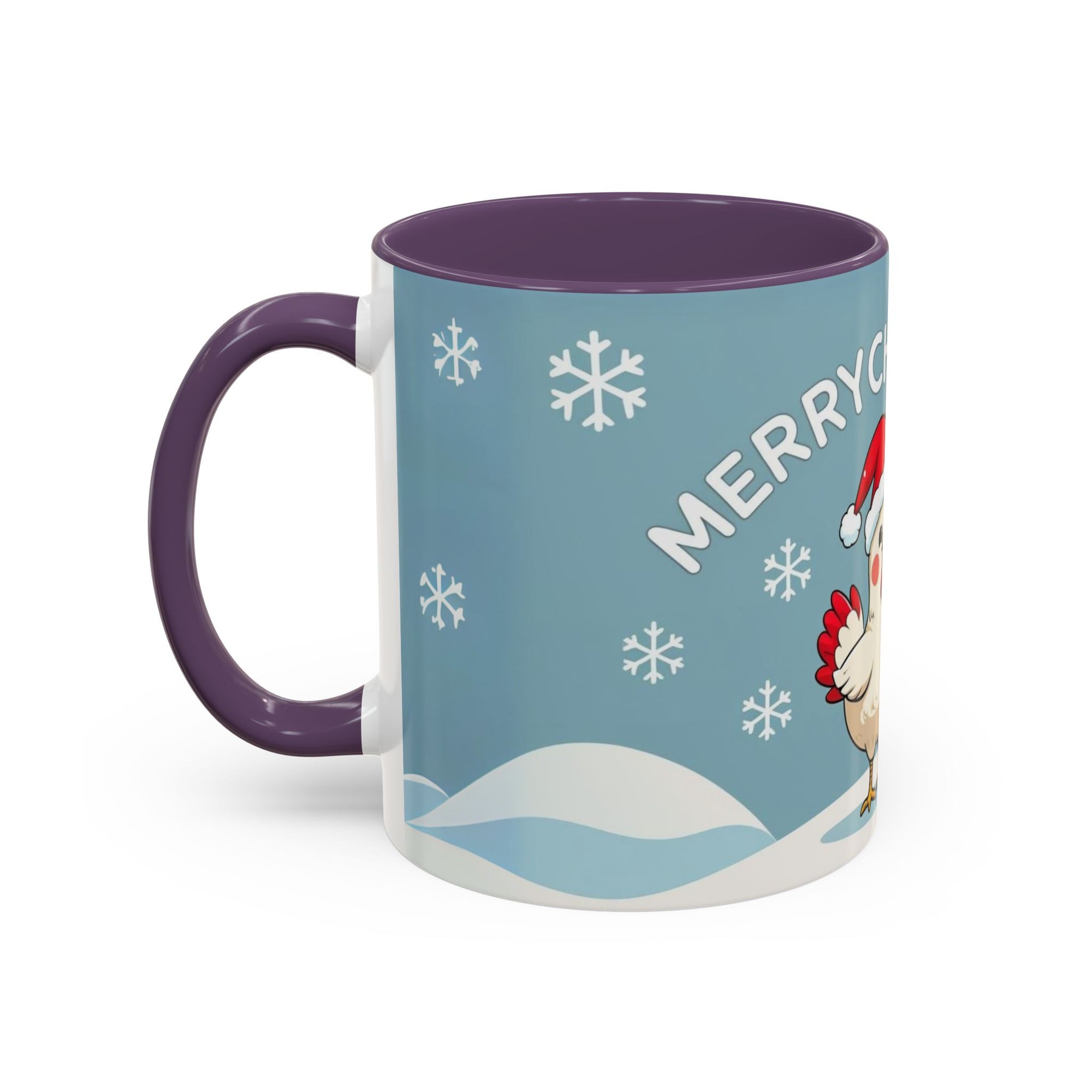 Merry Chickmas Christmas Chicken Accent Coffee Mug - Cute Holiday Gift, Festive Drinkware, Winter Celebration, Merry Chickmas, Funny Holiday Gift for Chicken Moms