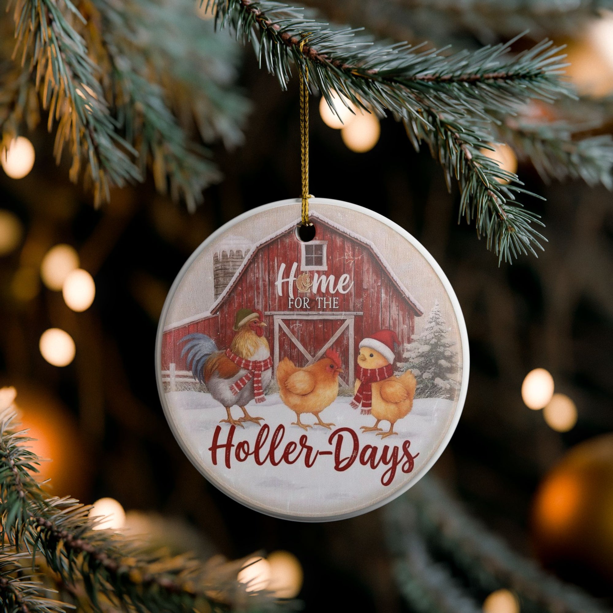 Home for the Holler Days Farmhouse Holiday Ornament, Rustic Christmas Decor, Home for the Holler-Days, Winter Decoration, Gift for Animal Lovers