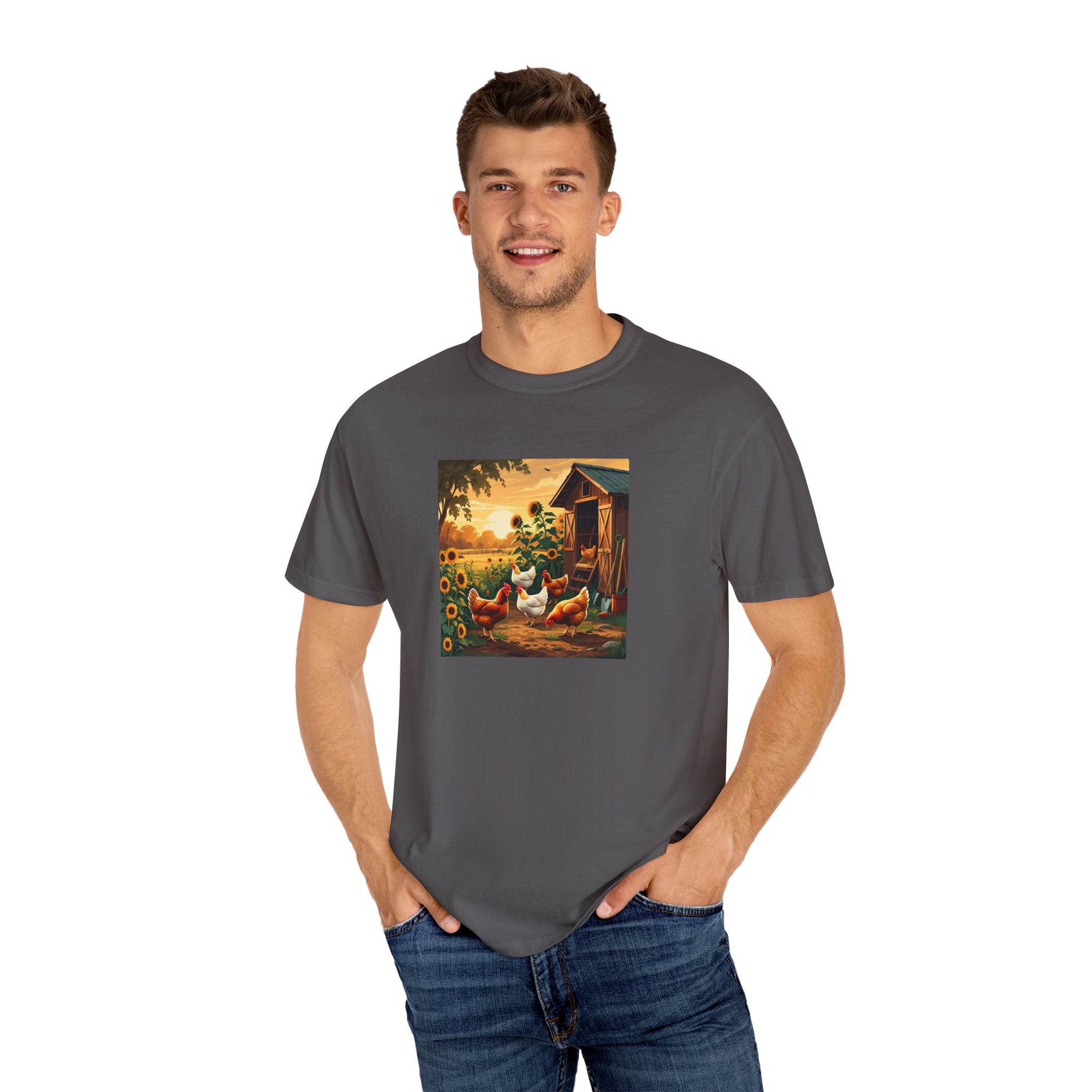 Farmhouse Inspired T-Shirt, Vintage Chicken Art Tee, Animal Lover Gift, Country Home Decor, Garden Party Apparel, Summer Casual Wear