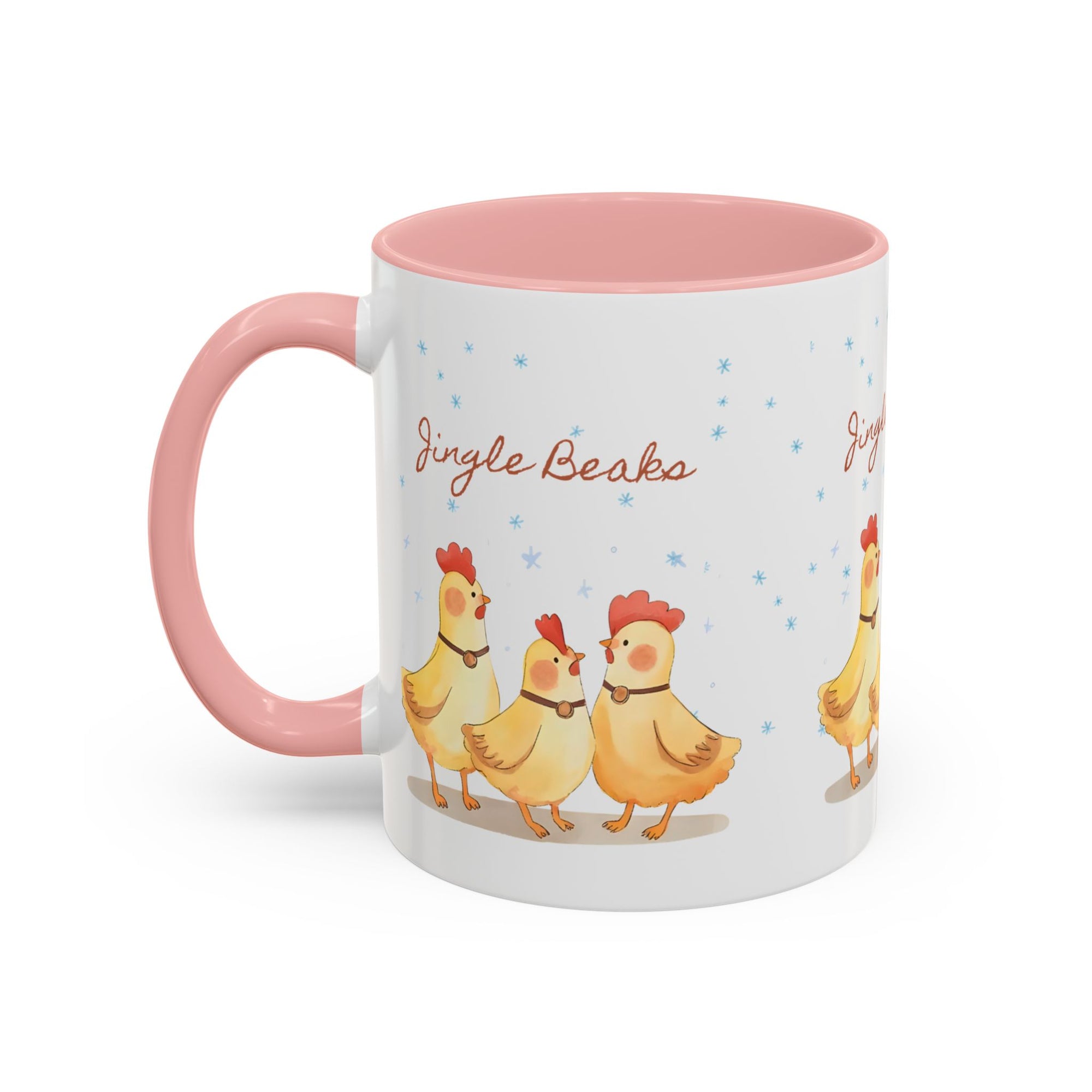 Jingle Beaks Chicken Mug – Funny Holiday Coffee Cup – Farmhouse Christmas Gift for Chicken Lovers  Accent Coffee Mug, Cute Chickens Coffee Cup, Holiday Gift, Fun Kitchen Decor, Farmhouse Style Mug, Unique Present