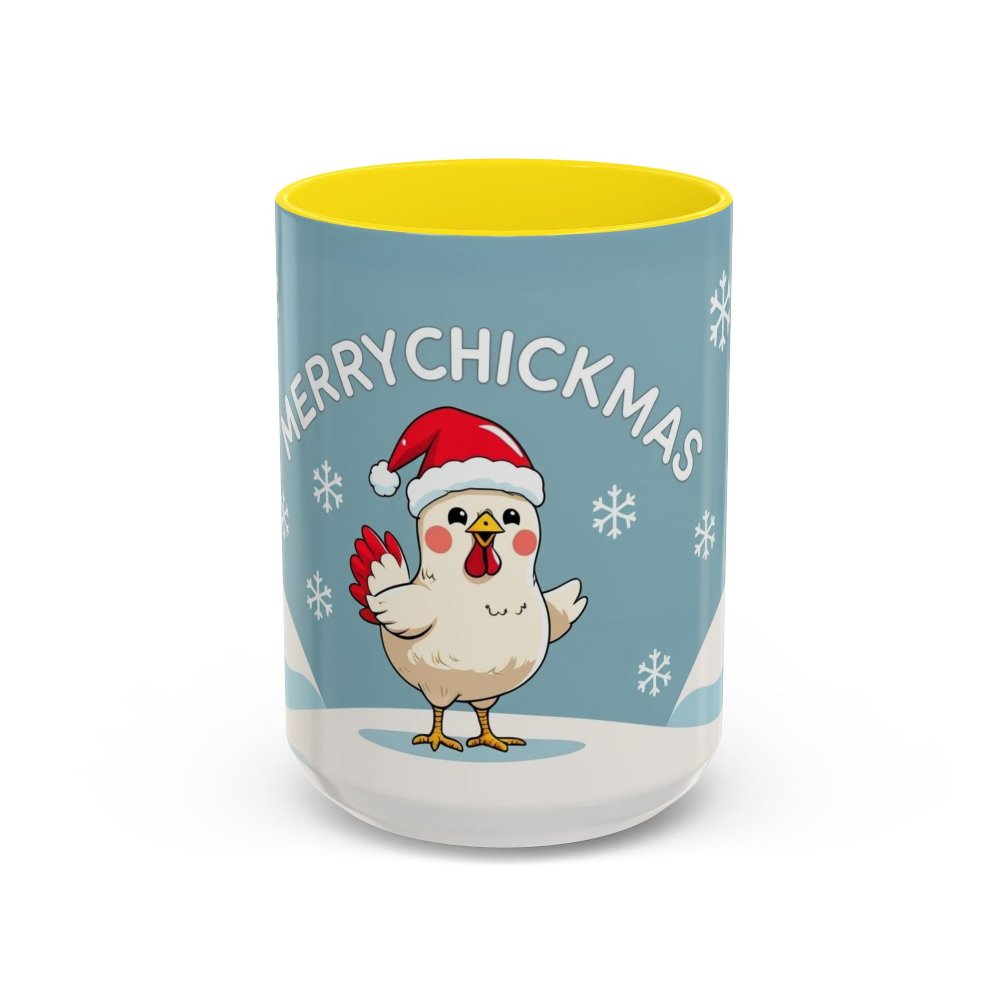 Merry Chickmas Christmas Chicken Accent Coffee Mug - Cute Holiday Gift, Festive Drinkware, Winter Celebration, Merry Chickmas, Funny Holiday Gift for Chicken Moms