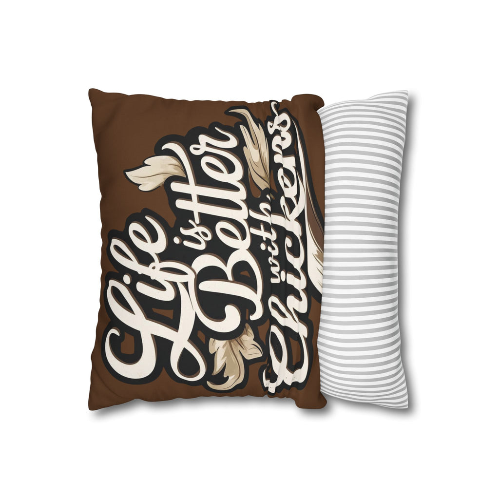 Life is Better with Chickens Pillow Cover – Rustic Farmhouse Chicken Decor – Gift for Chicken Lovers Cozy Chicken Lover Pillowcase - Farmhouse Decor, Gift for Poultry Enthusiasts, Home Accent, Chickens Pillow Cover, Country Style