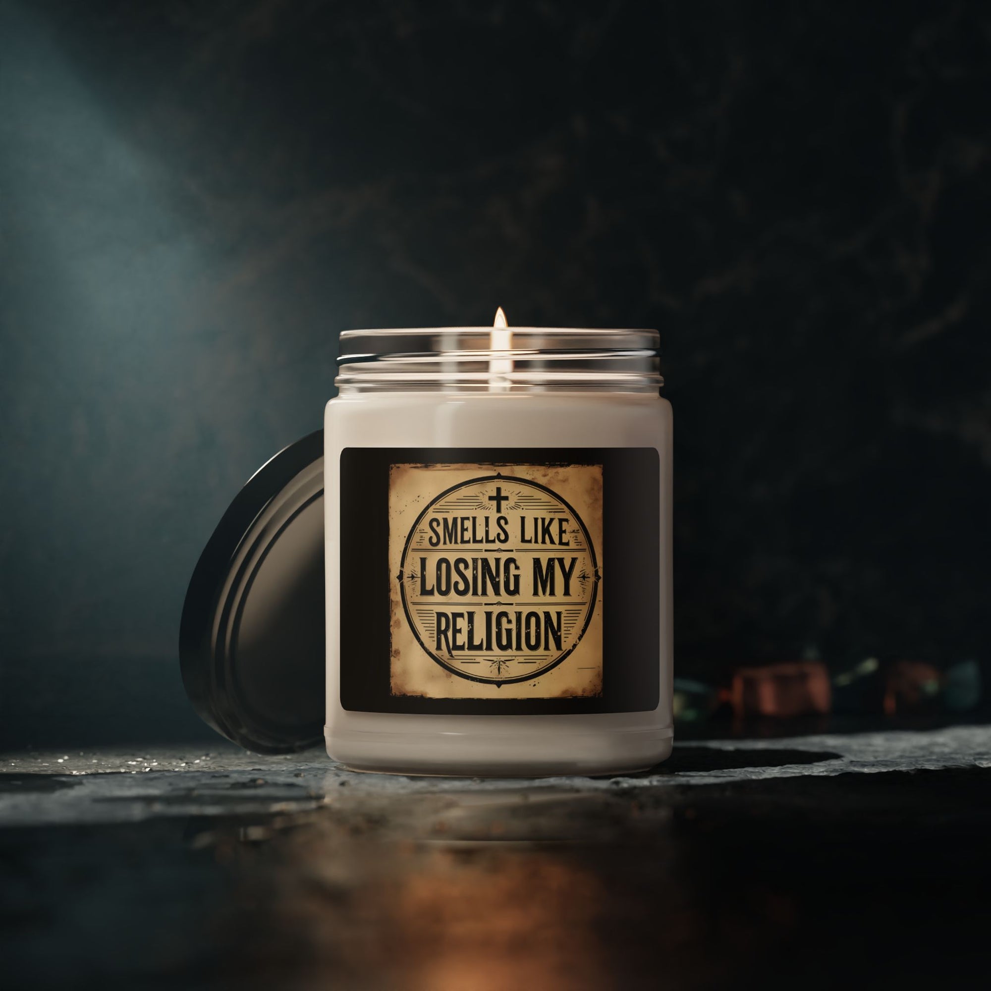 Smells Like Losing My Religion Soy Candle | 90s Nostalgia Gift | R.E.M. Inspired Candle | Retro Funny Candle for Music Lovers