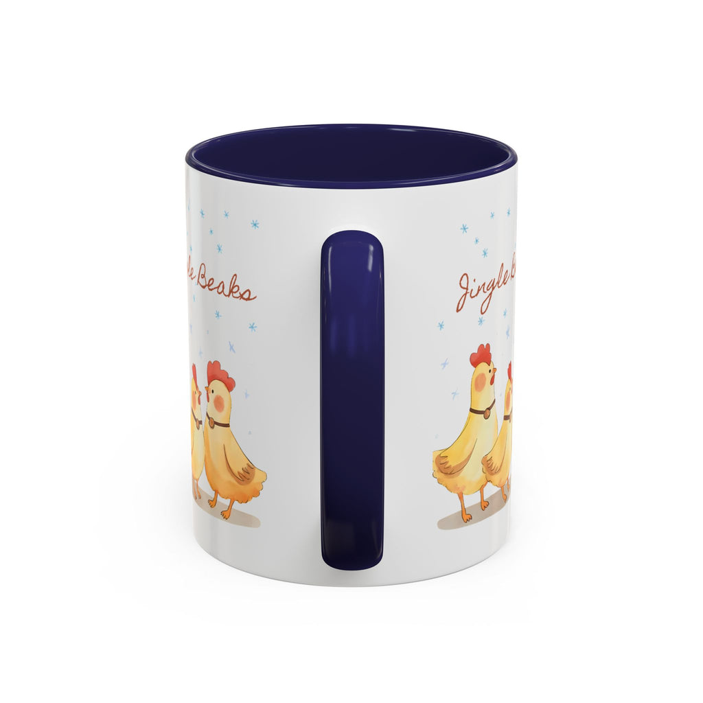 Jingle Beaks Chicken Mug – Funny Holiday Coffee Cup – Farmhouse Christmas Gift for Chicken Lovers  Accent Coffee Mug, Cute Chickens Coffee Cup, Holiday Gift, Fun Kitchen Decor, Farmhouse Style Mug, Unique Present