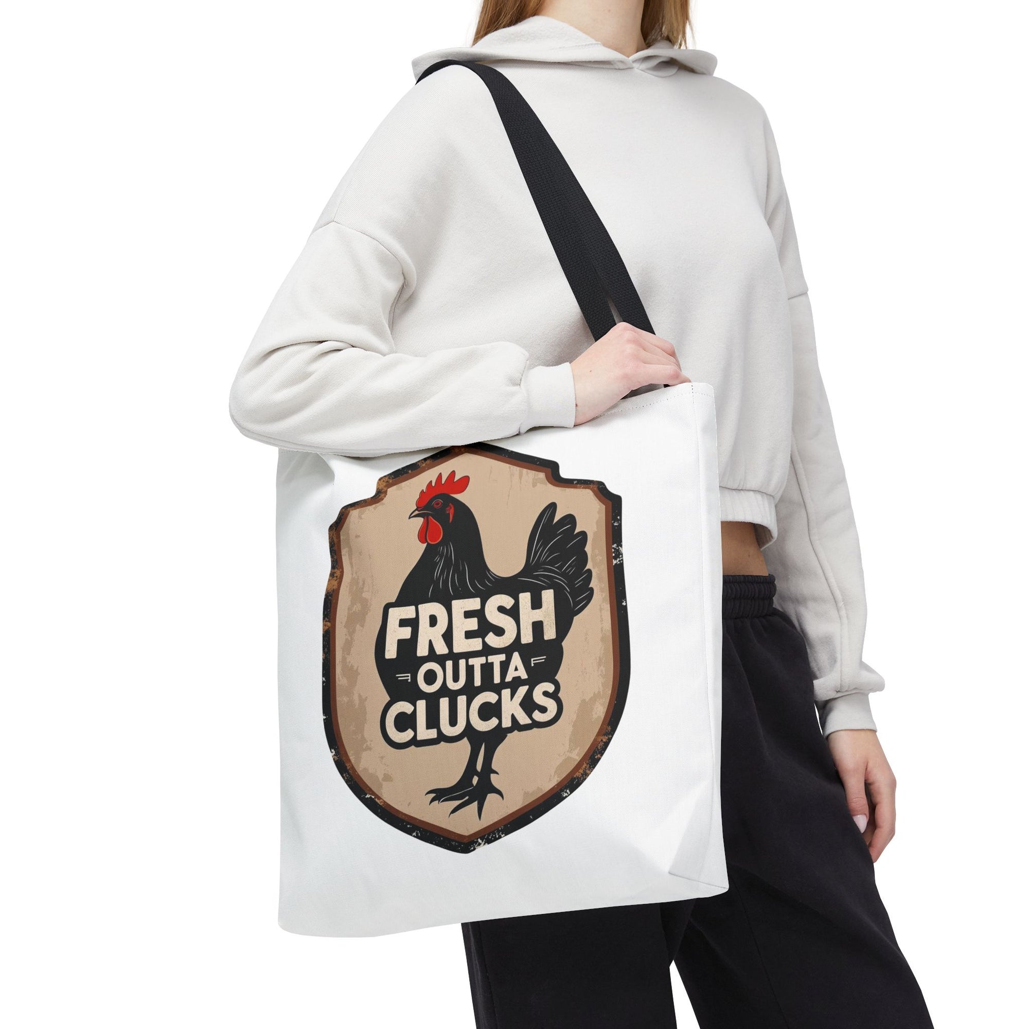 Fresh Outta Clucks Chicken Tote Bag – Funny Farmhouse Market Bag – Gift for Chicken Moms