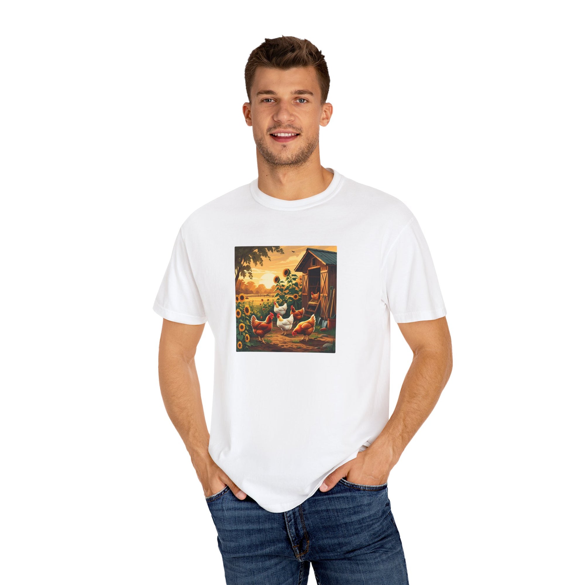Farmhouse Inspired T-Shirt, Vintage Chicken Art Tee, Animal Lover Gift, Country Home Decor, Garden Party Apparel, Summer Casual Wear