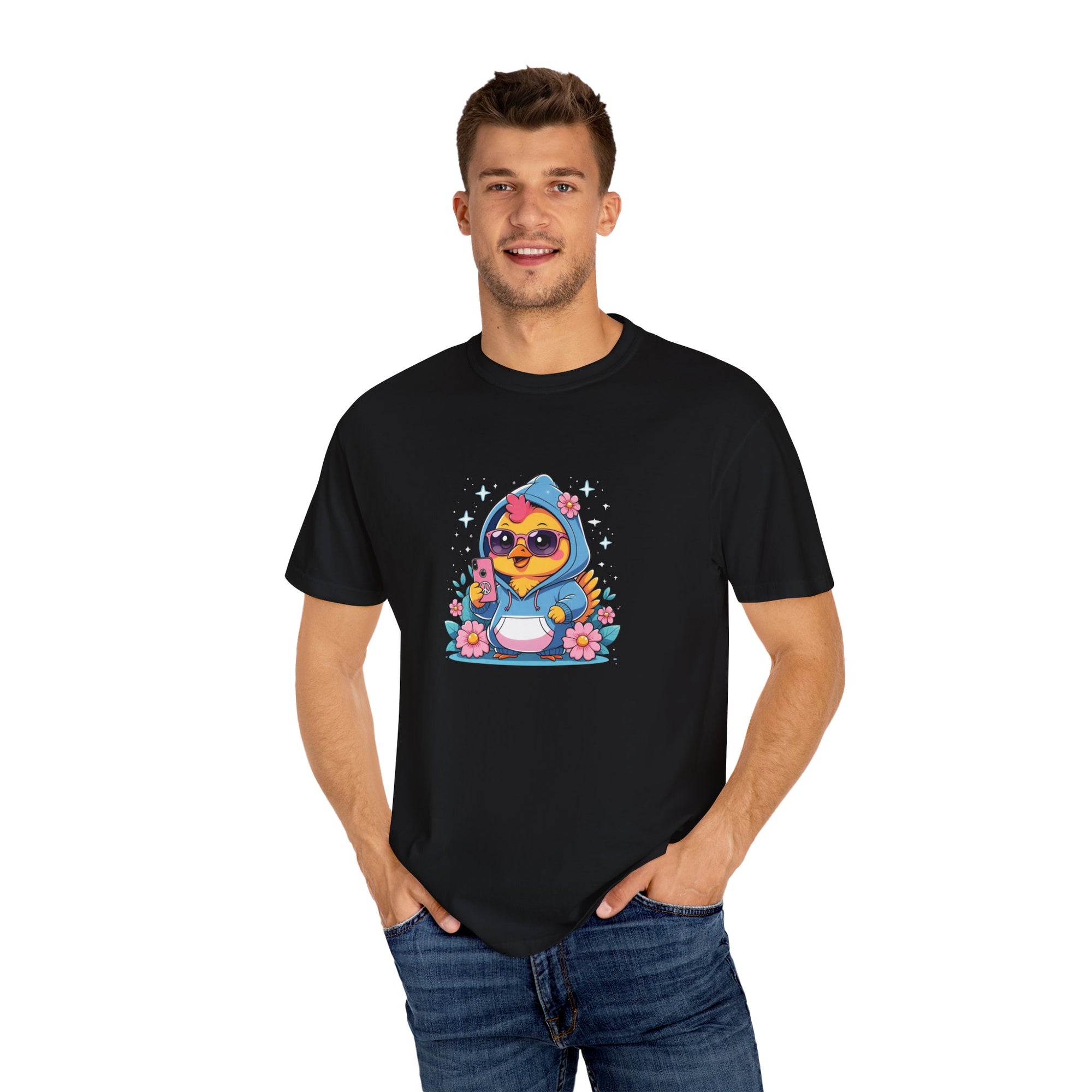 Cute Teen Chick Graphic Tee, Unisex Shirt, Fun T-Shirt, Gift for Animal Lovers, Floral Design Top