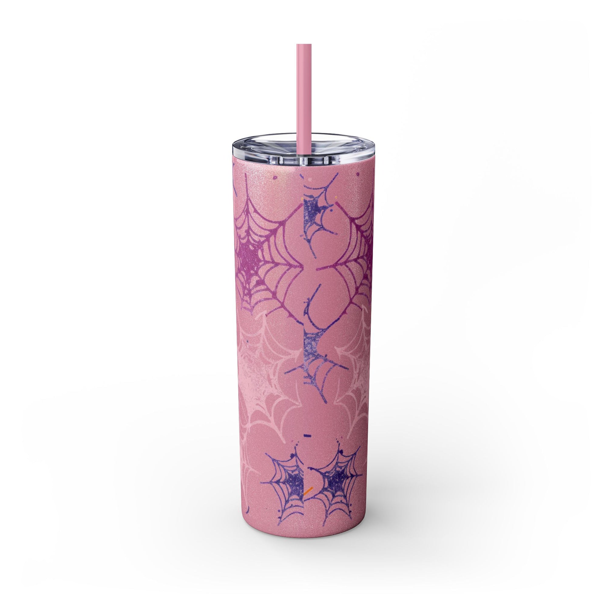 Halloween-Themed Skinny Tumbler, 20oz, I'm Here for the Booze, Travel Mug, Spider Web Design, Party Accessory, Fun Gift Idea