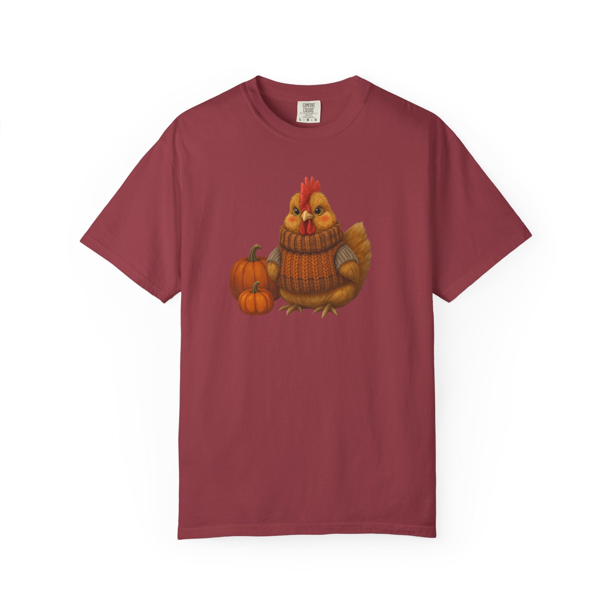 Sweater Weather Autumn Chicken T-Shirt, Cozy Fall Vibes Tee, Unisex Pumpkin Shirt, Cute Chicken Apparel, Thanksgiving Gift