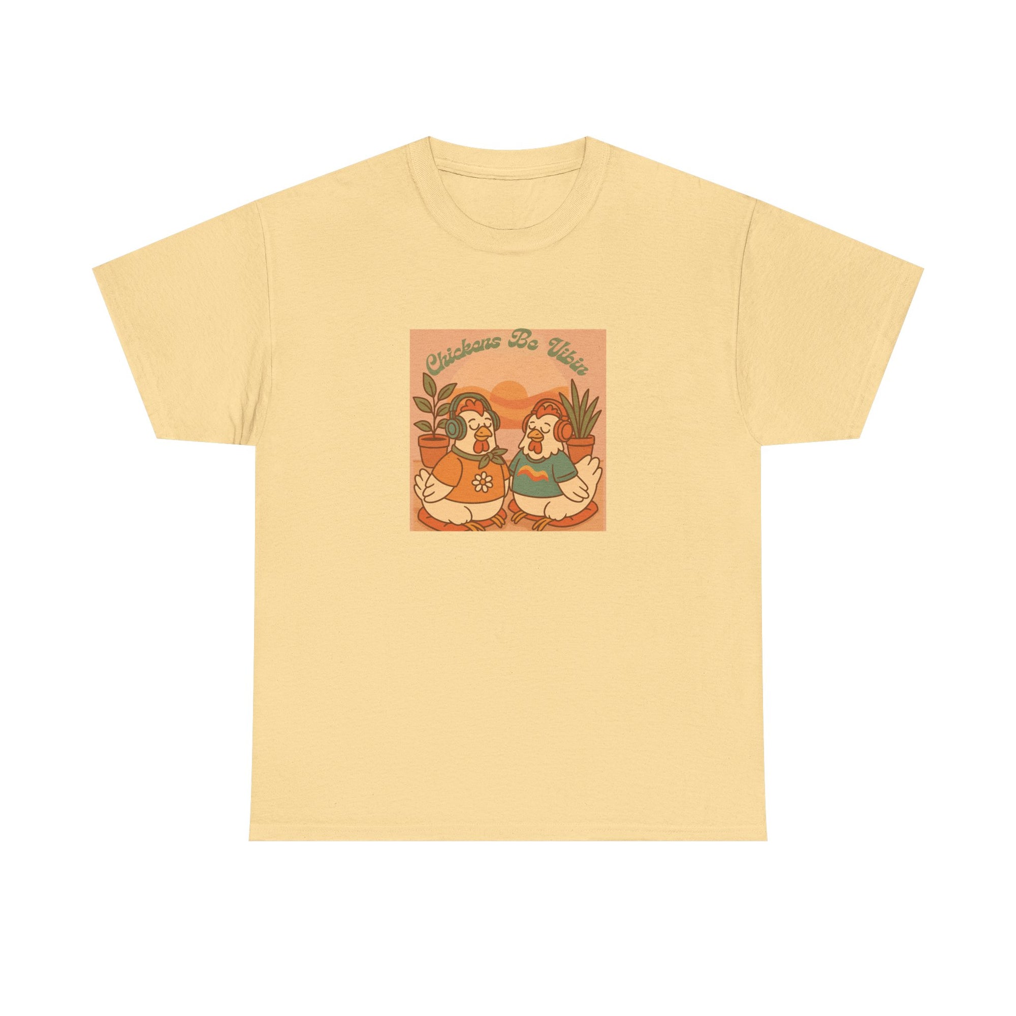 Chickens Be Vibin' Retro Vibes Unisex Tee, Cute Graphic T-Shirt, Casual Wear, Gift for Friends, Summer Outfit, Everyday Style