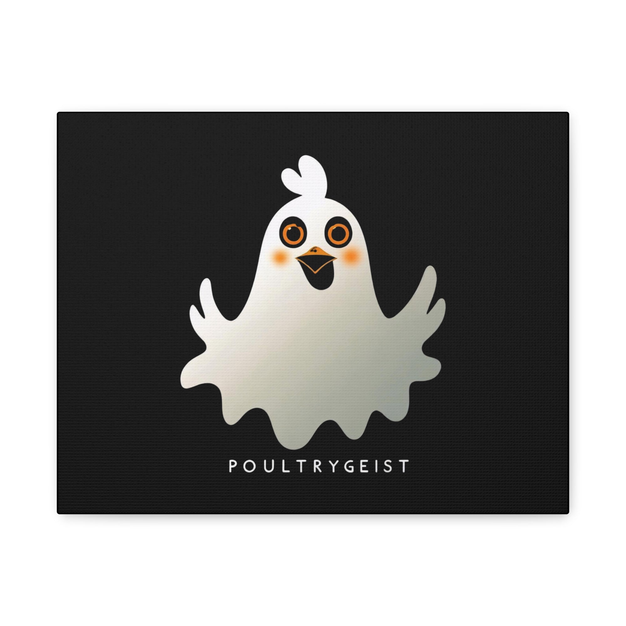 Poultrygeist Chicken Halloween Wall Art – Funny Farmhouse Spooky Decor – Gift for Chicken Lovers Whimsical Canvas Wall Art, Poultrygeist Decor, Cute Ghost Art, Halloween Home Decor, Fun Wall Hanging