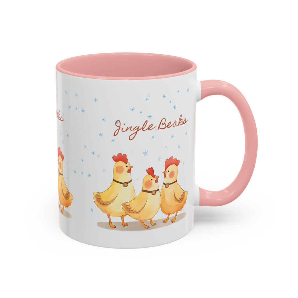 Jingle Beaks Chicken Mug – Funny Holiday Coffee Cup – Farmhouse Christmas Gift for Chicken Lovers  Accent Coffee Mug, Cute Chickens Coffee Cup, Holiday Gift, Fun Kitchen Decor, Farmhouse Style Mug, Unique Present