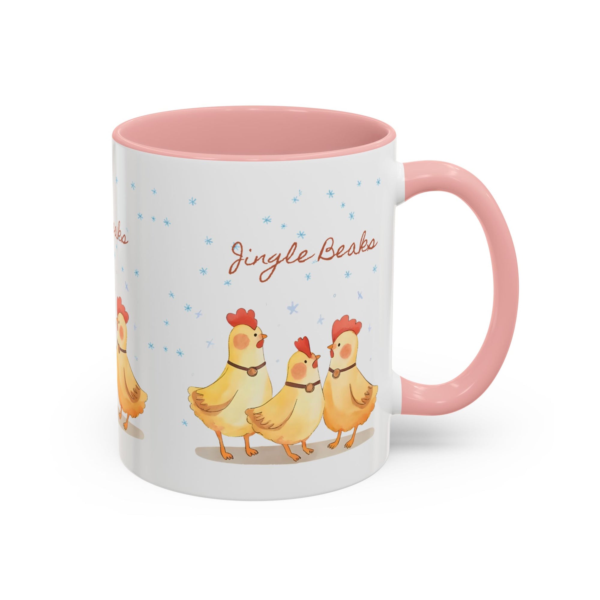 Jingle Beaks Chicken Mug – Funny Holiday Coffee Cup – Farmhouse Christmas Gift for Chicken Lovers  Accent Coffee Mug, Cute Chickens Coffee Cup, Holiday Gift, Fun Kitchen Decor, Farmhouse Style Mug, Unique Present