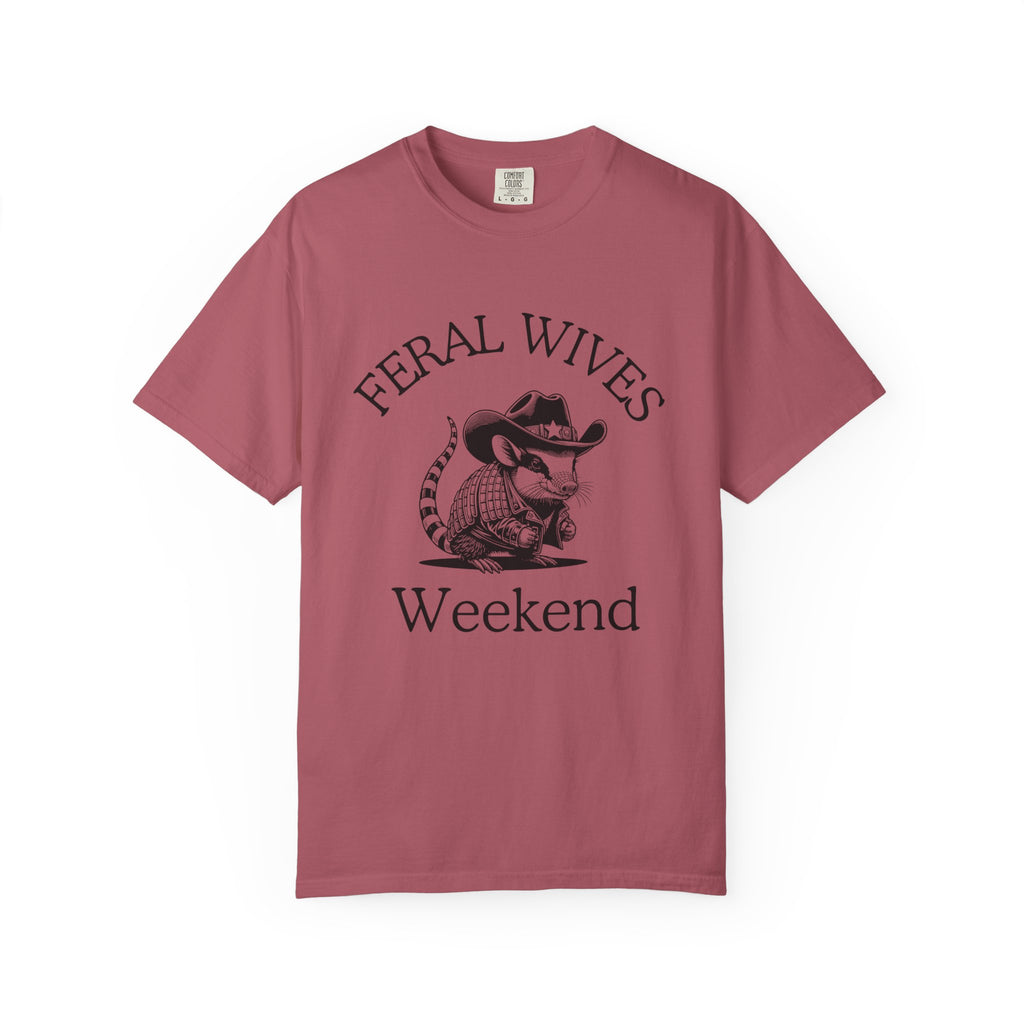 Armadillo Texas Feral Wives Graphic T-Shirt, Fun Weekend Tee, Unisex Casual Shirt, Gift for Friends, Cowboy Armadillo Design