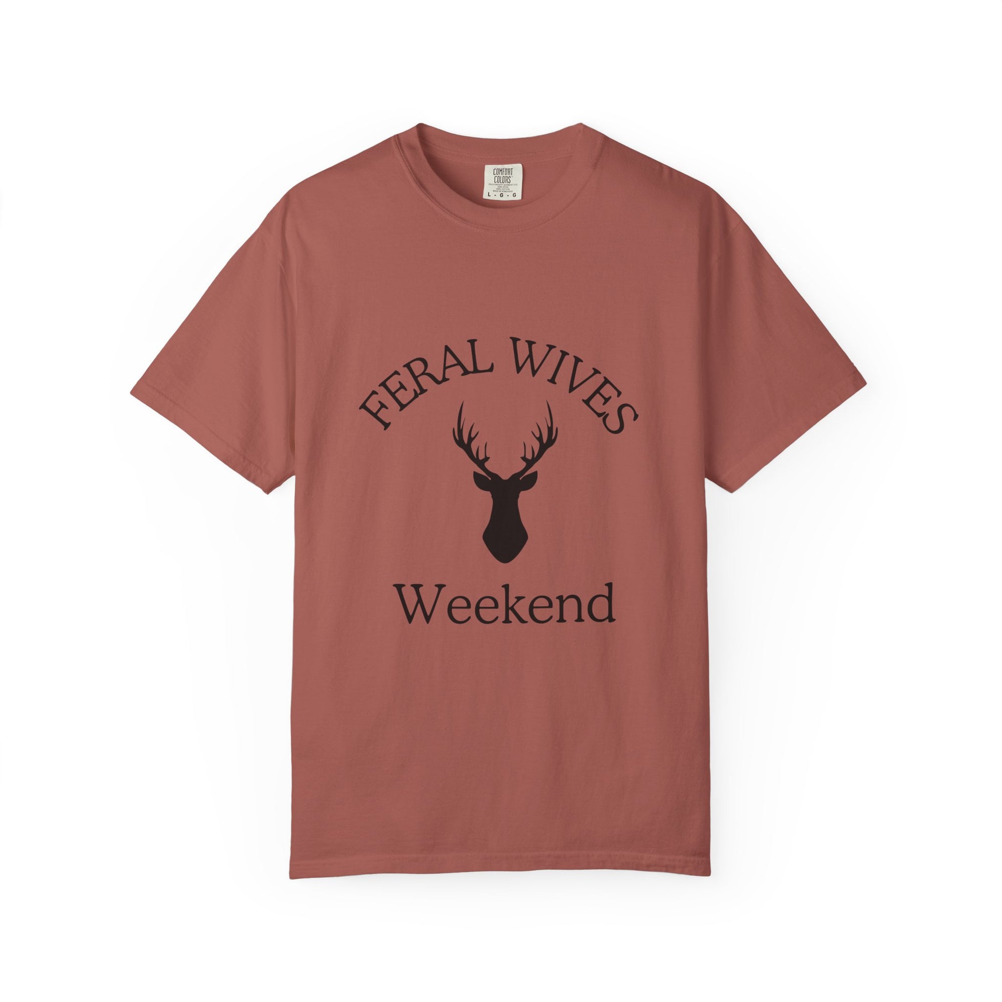Deer Head Feral Wives Weekend T-Shirt, Unisex Garment-Dyed Tee, Perfect for Bachelorette Parties, Gifts for Her, Casual Wear, Nature Lovers