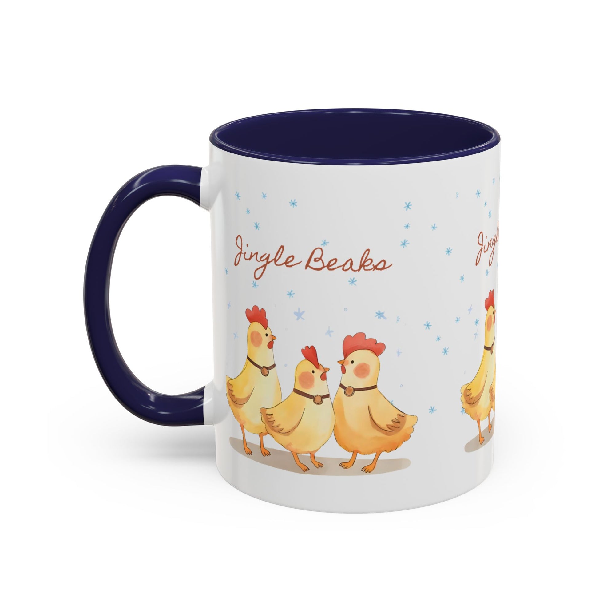 Jingle Beaks Chicken Mug – Funny Holiday Coffee Cup – Farmhouse Christmas Gift for Chicken Lovers  Accent Coffee Mug, Cute Chickens Coffee Cup, Holiday Gift, Fun Kitchen Decor, Farmhouse Style Mug, Unique Present