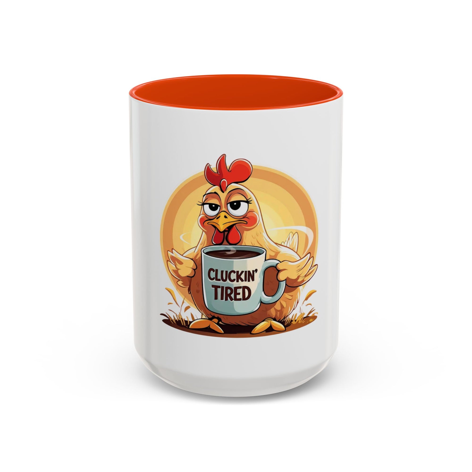 Cluckin’ Tired – 20oz Stainless Steel Tumbler Funny Chicken Mug, Clucking Tired Coffee Cup, Gift for Chicken Lovers, Colorful Ceramic Mug, Morning Coffee Cup