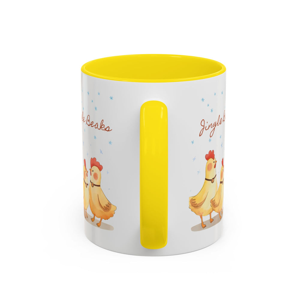 Jingle Beaks Chicken Mug – Funny Holiday Coffee Cup – Farmhouse Christmas Gift for Chicken Lovers  Accent Coffee Mug, Cute Chickens Coffee Cup, Holiday Gift, Fun Kitchen Decor, Farmhouse Style Mug, Unique Present