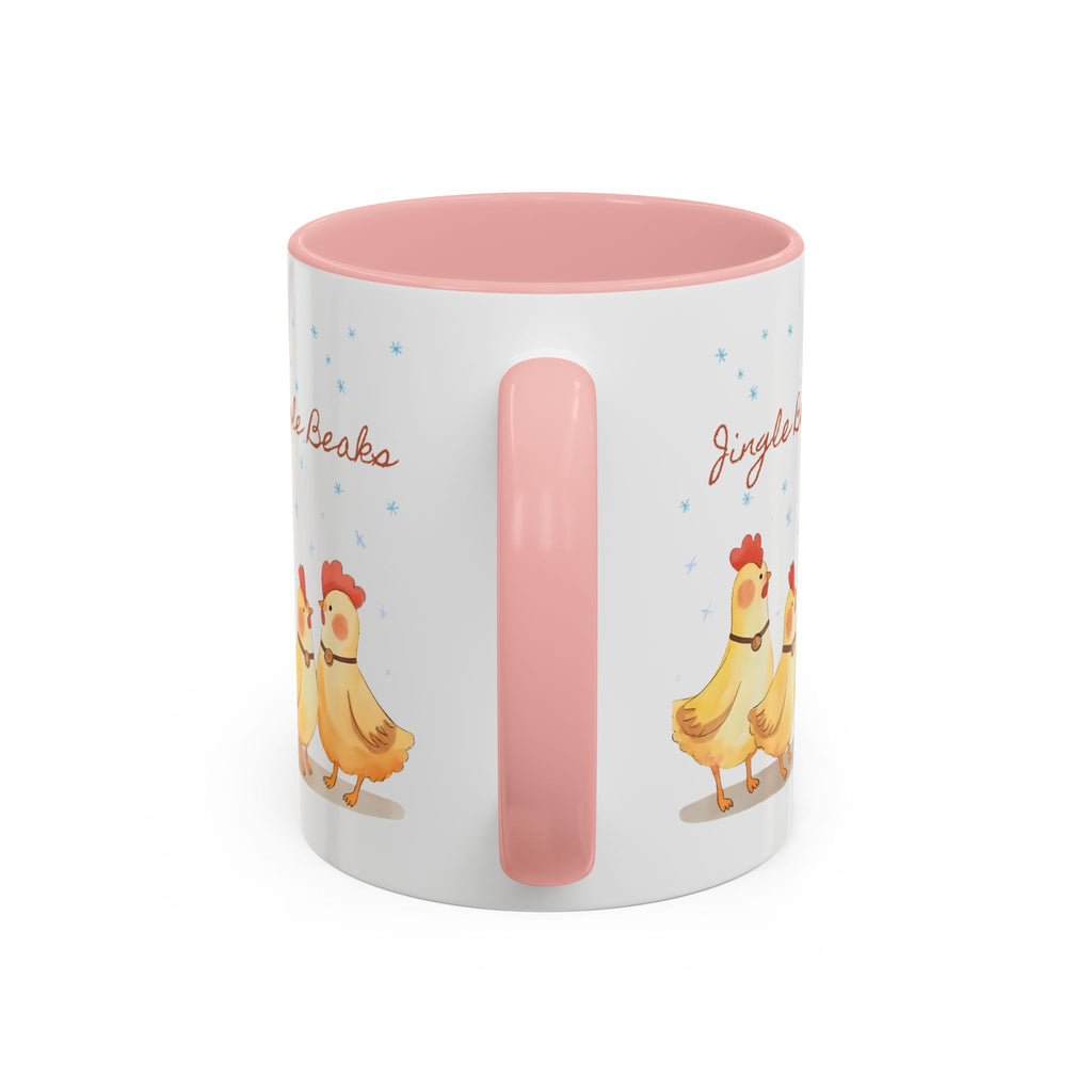 Jingle Beaks Chicken Mug – Funny Holiday Coffee Cup – Farmhouse Christmas Gift for Chicken Lovers  Accent Coffee Mug, Cute Chickens Coffee Cup, Holiday Gift, Fun Kitchen Decor, Farmhouse Style Mug, Unique Present
