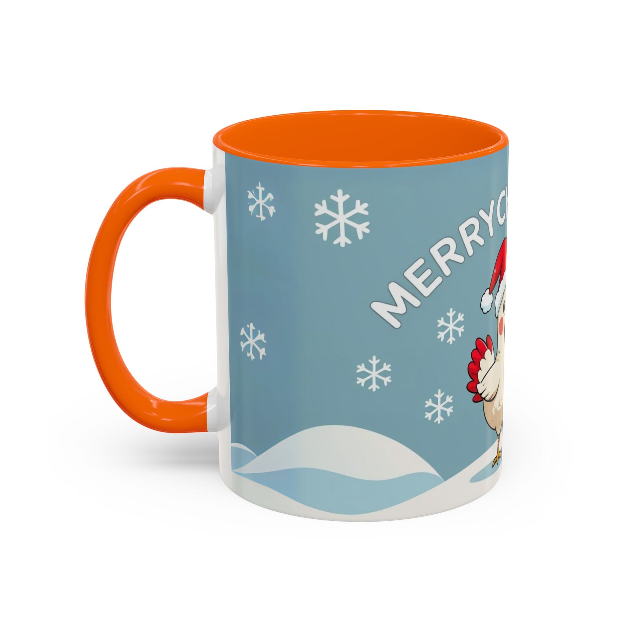 Merry Chickmas Christmas Chicken Accent Coffee Mug - Cute Holiday Gift, Festive Drinkware, Winter Celebration, Merry Chickmas, Funny Holiday Gift for Chicken Moms