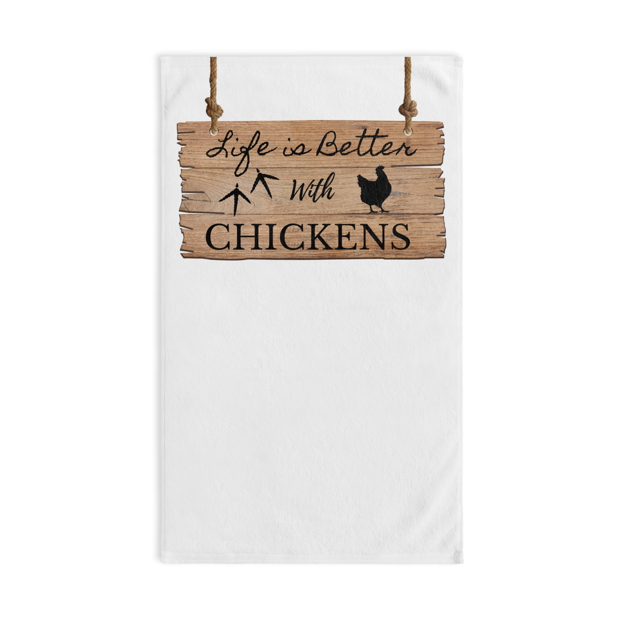 Life is Better with Chickens Tea Towel – Farmhouse Kitchen Decor – Chicken Lover Gift – Rustic Country Dish Towel for Farmhouse Style