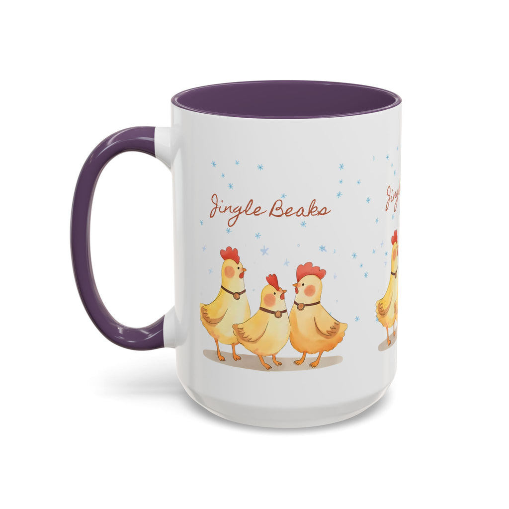 Jingle Beaks Chicken Mug – Funny Holiday Coffee Cup – Farmhouse Christmas Gift for Chicken Lovers  Accent Coffee Mug, Cute Chickens Coffee Cup, Holiday Gift, Fun Kitchen Decor, Farmhouse Style Mug, Unique Present