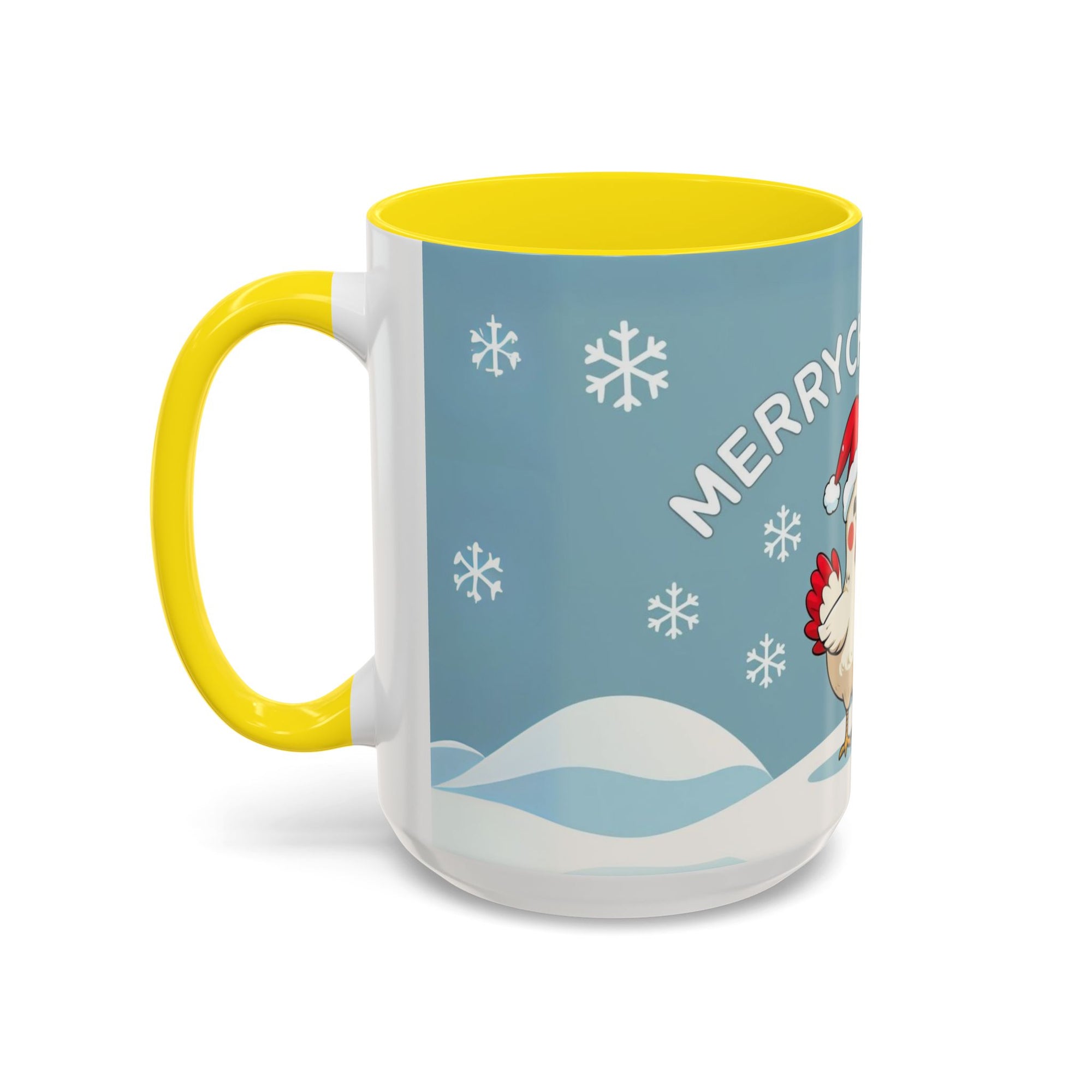Merry Chickmas Christmas Chicken Accent Coffee Mug - Cute Holiday Gift, Festive Drinkware, Winter Celebration, Merry Chickmas, Funny Holiday Gift for Chicken Moms