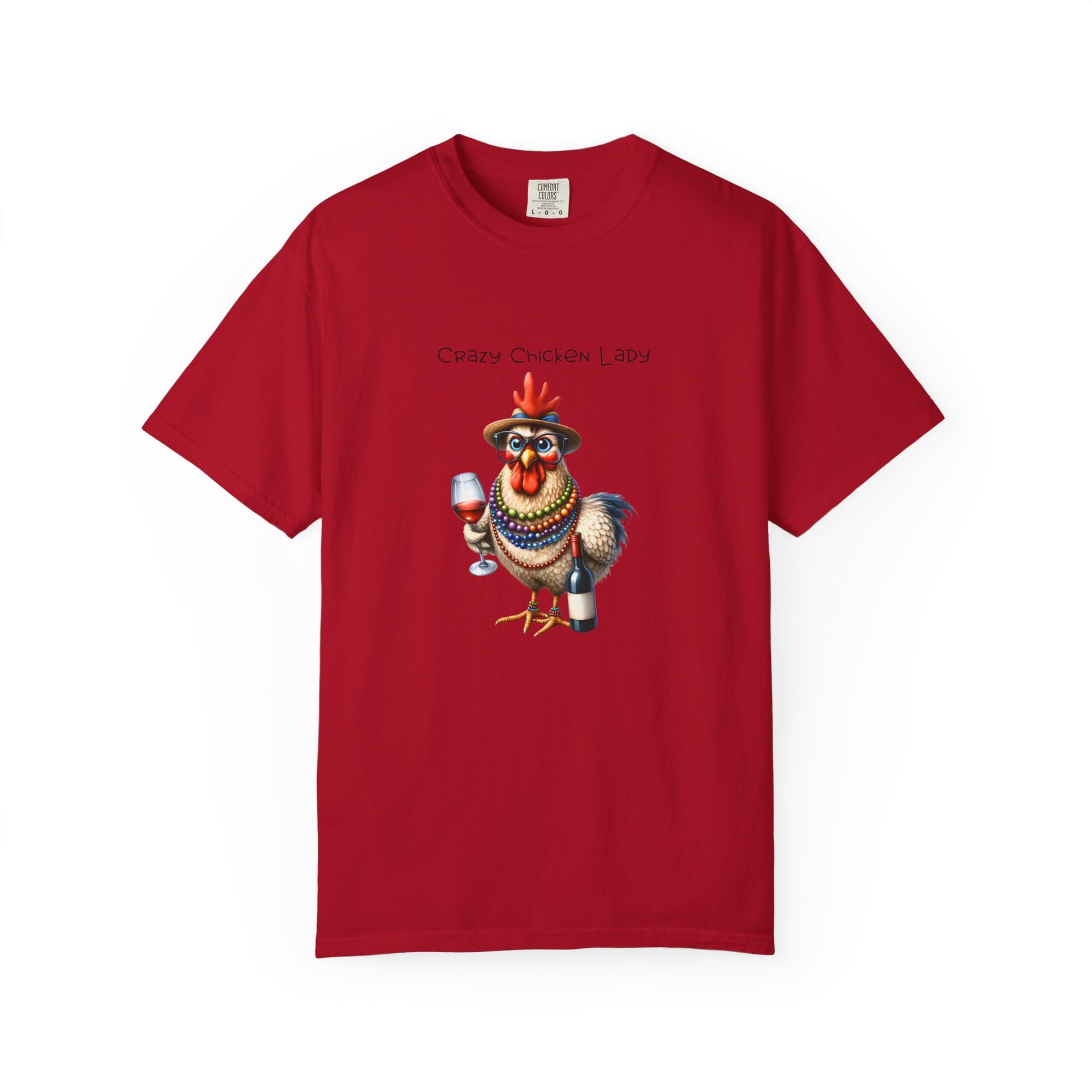 Crazy Chicken Lady Quirky Chicken T-Shirt, Funny Chicken Lady Tee, Casual Style for Chicken Lovers, Gift for Birthdays, Fun Farm-Themed Apparel