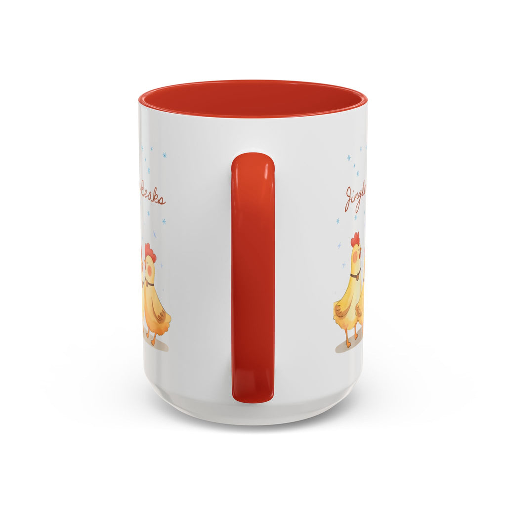 Jingle Beaks Chicken Mug – Funny Holiday Coffee Cup – Farmhouse Christmas Gift for Chicken Lovers  Accent Coffee Mug, Cute Chickens Coffee Cup, Holiday Gift, Fun Kitchen Decor, Farmhouse Style Mug, Unique Present