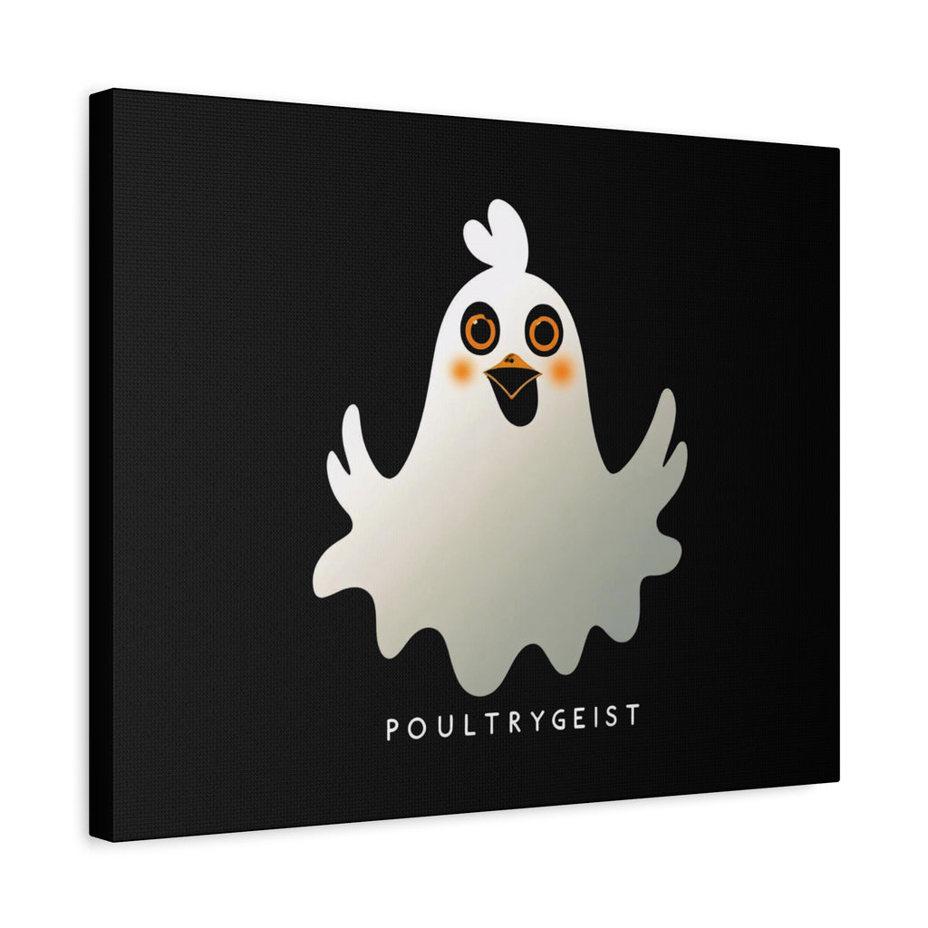 Poultrygeist Chicken Halloween Wall Art – Funny Farmhouse Spooky Decor – Gift for Chicken Lovers Whimsical Canvas Wall Art, Poultrygeist Decor, Cute Ghost Art, Halloween Home Decor, Fun Wall Hanging