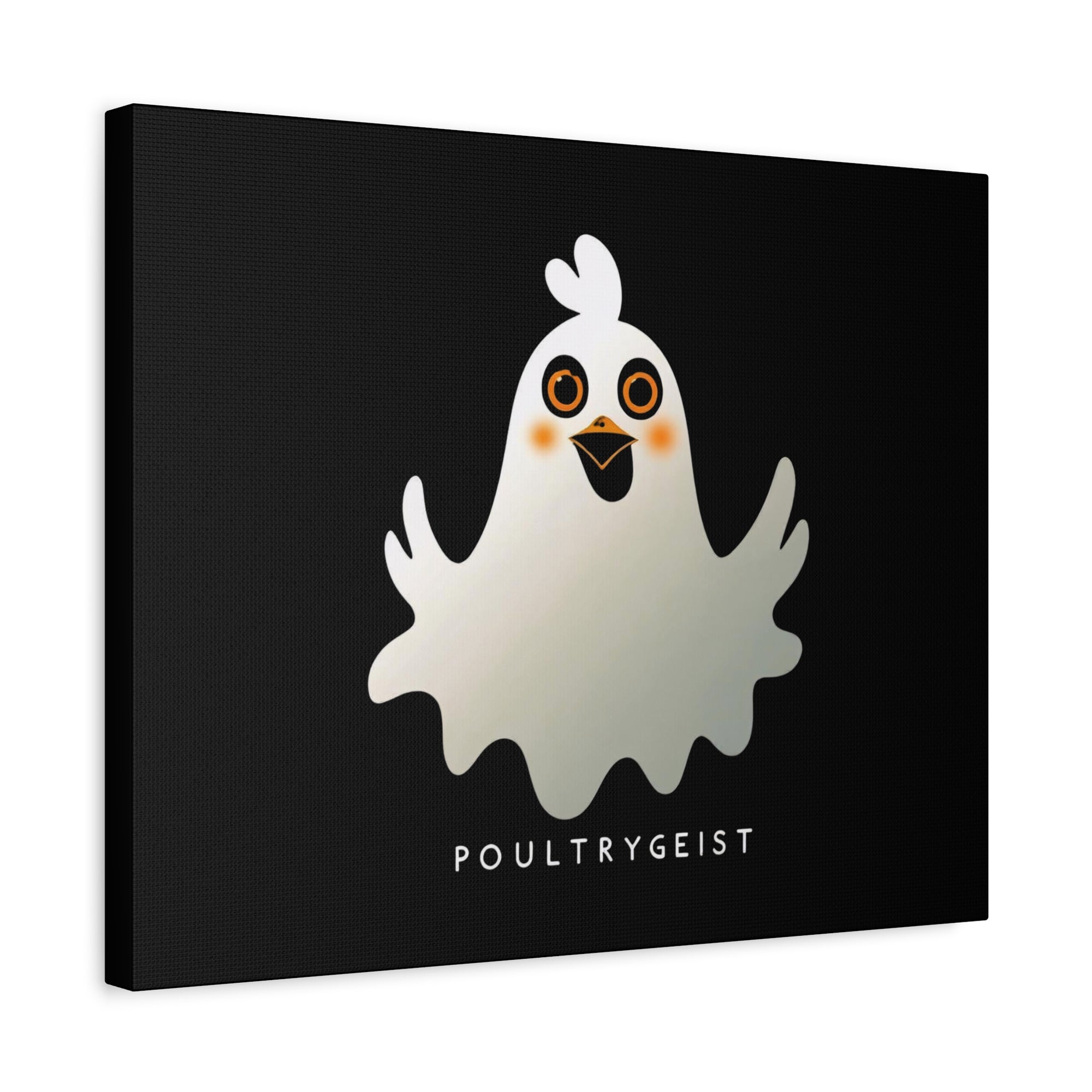 Poultrygeist Chicken Halloween Wall Art – Funny Farmhouse Spooky Decor – Gift for Chicken Lovers Whimsical Canvas Wall Art, Poultrygeist Decor, Cute Ghost Art, Halloween Home Decor, Fun Wall Hanging