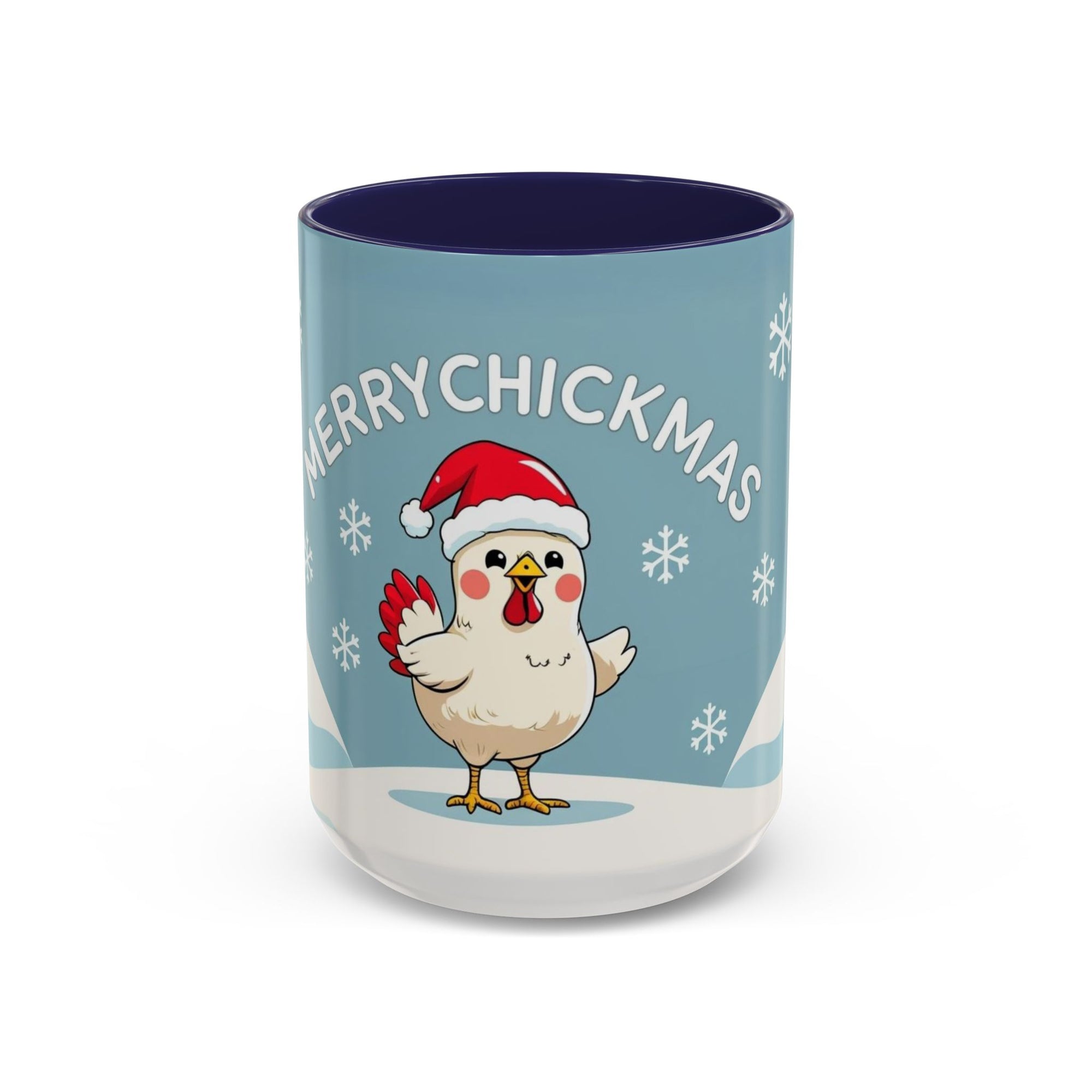 Merry Chickmas Christmas Chicken Accent Coffee Mug - Cute Holiday Gift, Festive Drinkware, Winter Celebration, Merry Chickmas, Funny Holiday Gift for Chicken Moms