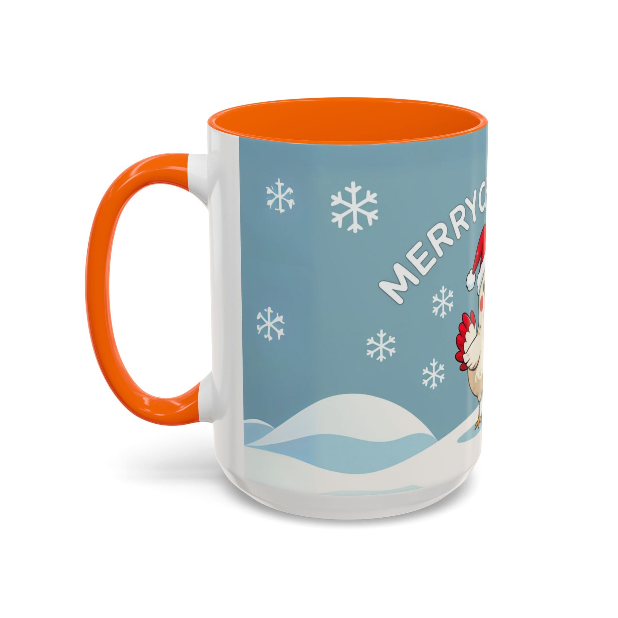 Merry Chickmas Christmas Chicken Accent Coffee Mug - Cute Holiday Gift, Festive Drinkware, Winter Celebration, Merry Chickmas, Funny Holiday Gift for Chicken Moms