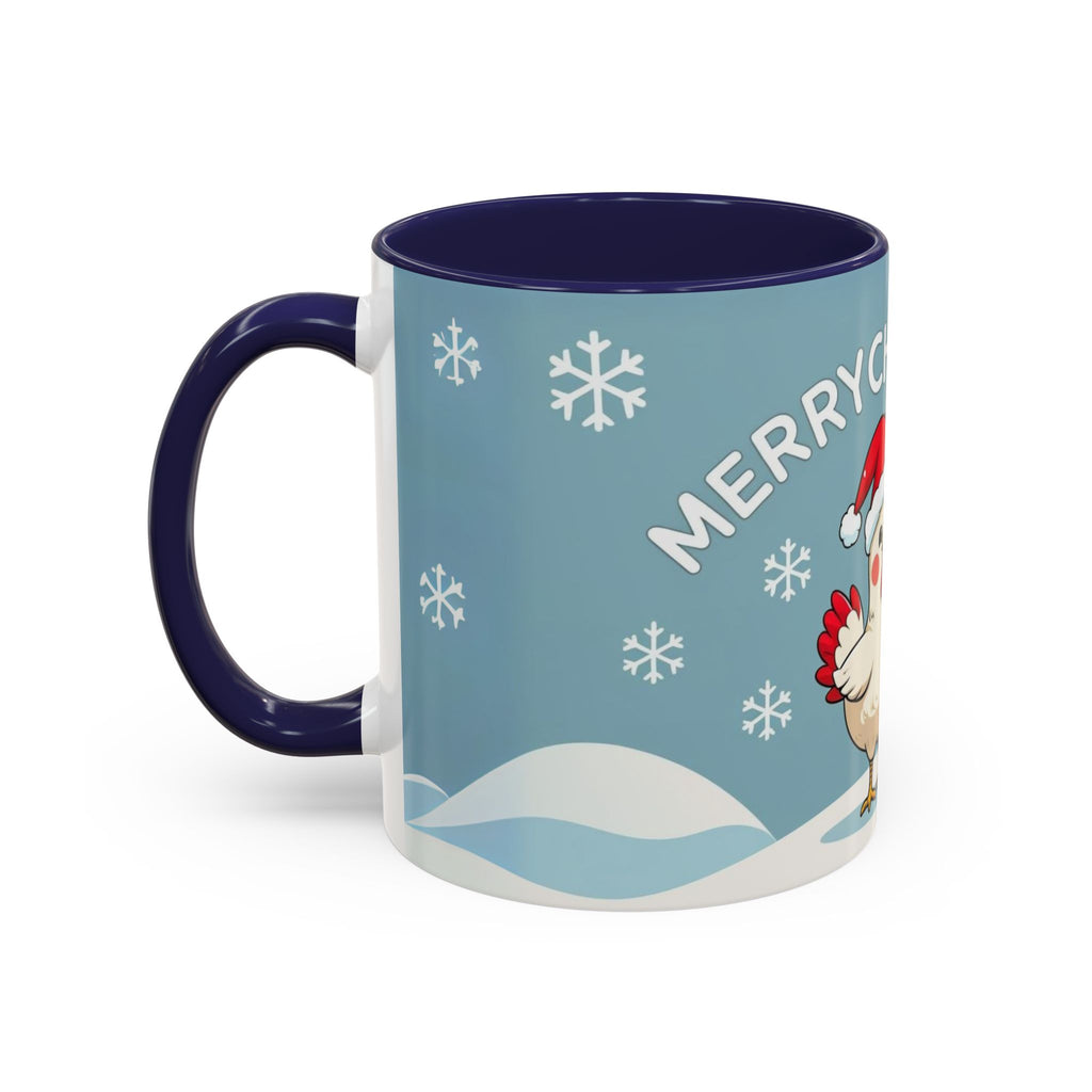 Merry Chickmas Christmas Chicken Accent Coffee Mug - Cute Holiday Gift, Festive Drinkware, Winter Celebration, Merry Chickmas, Funny Holiday Gift for Chicken Moms