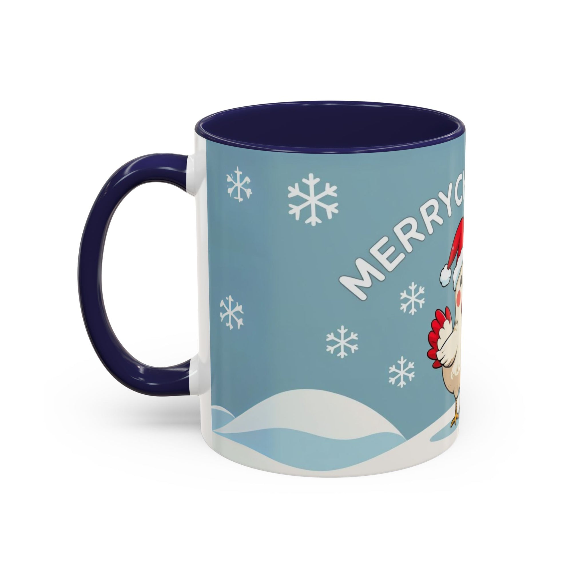 Merry Chickmas Christmas Chicken Accent Coffee Mug - Cute Holiday Gift, Festive Drinkware, Winter Celebration, Merry Chickmas, Funny Holiday Gift for Chicken Moms