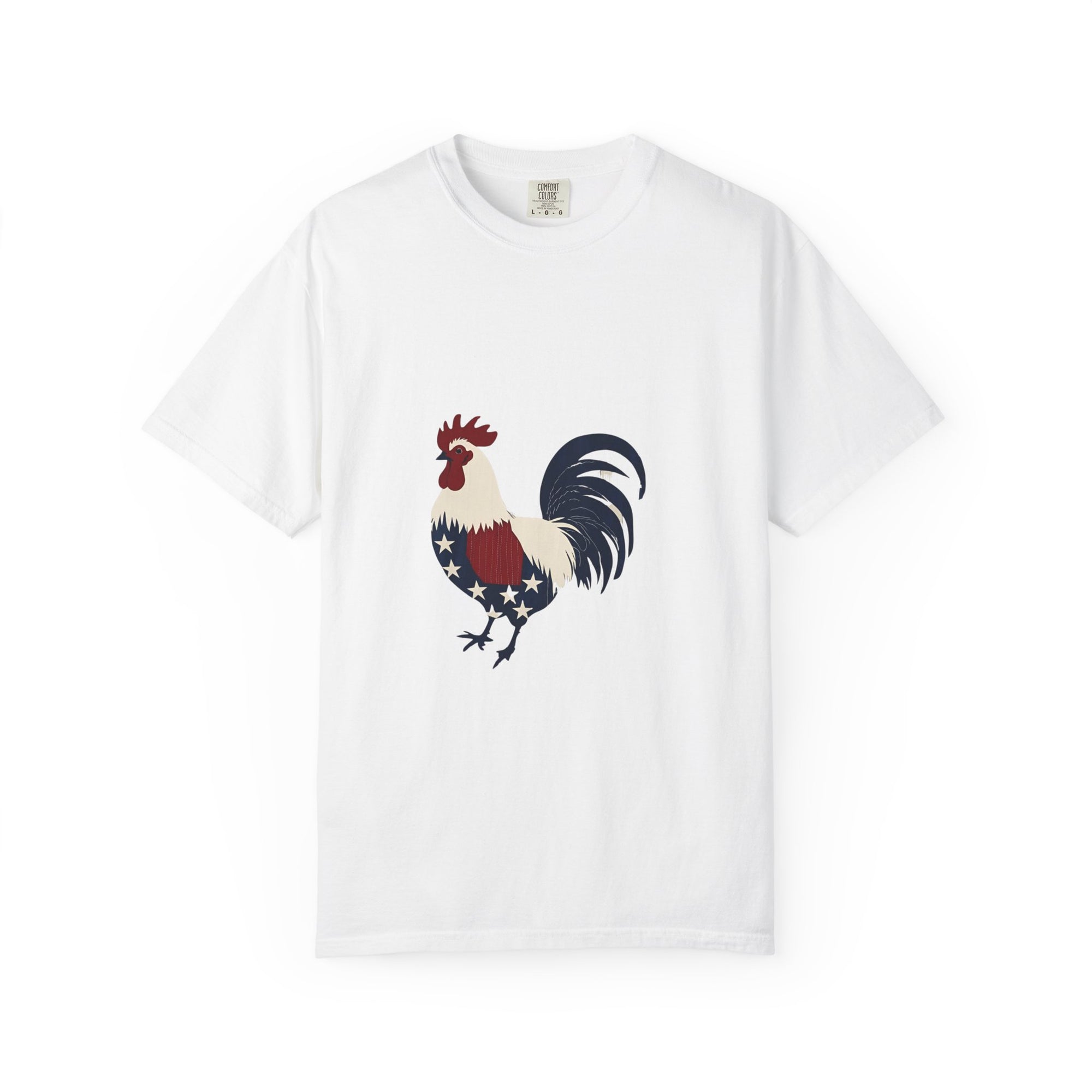 Patriotic Rooster Tee - Unisex Garment-Dyed T-shirt for America Lovers, 4th of July, Camping, Casual Wear, Gift Idea