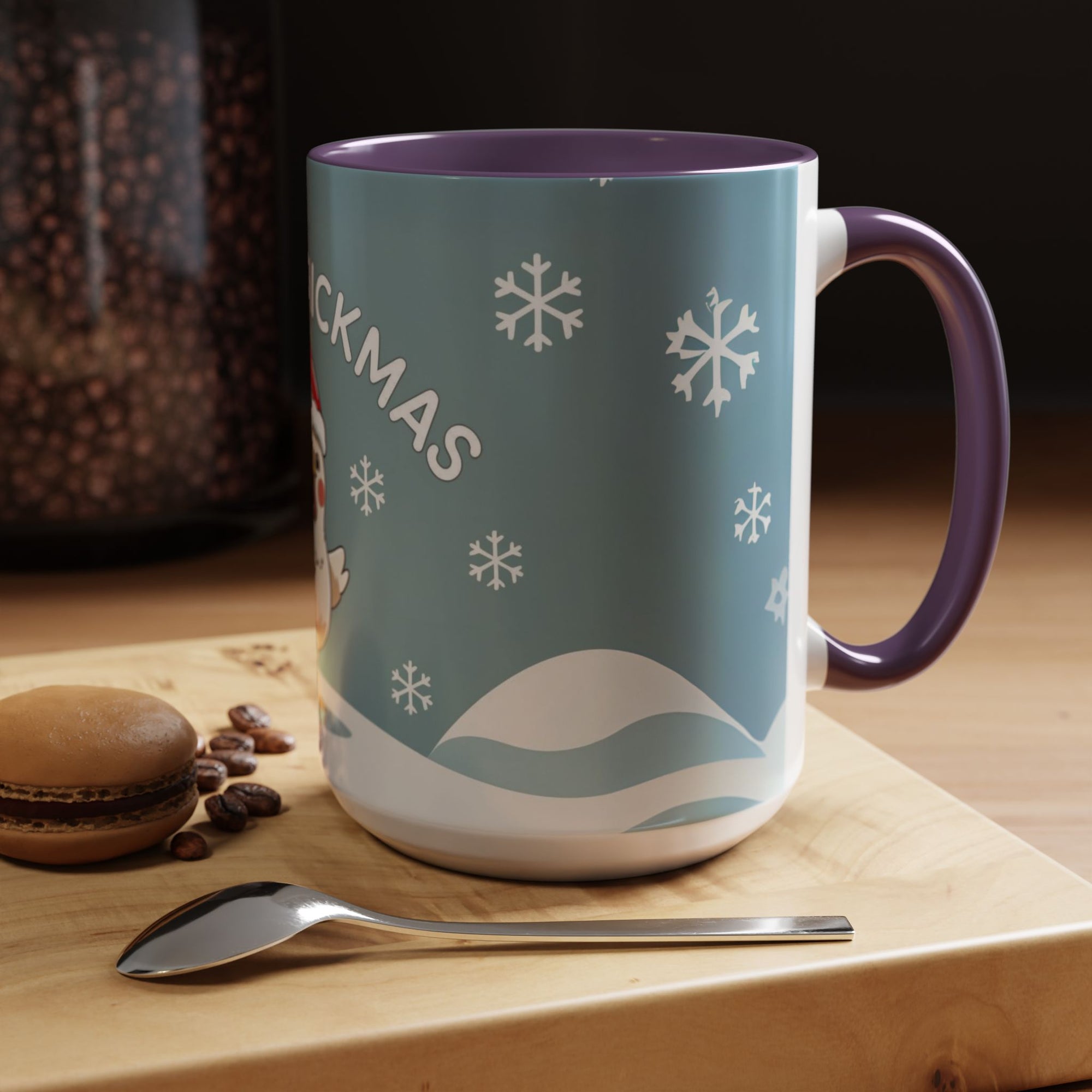 Merry Chickmas Christmas Chicken Accent Coffee Mug - Cute Holiday Gift, Festive Drinkware, Winter Celebration, Merry Chickmas, Funny Holiday Gift for Chicken Moms