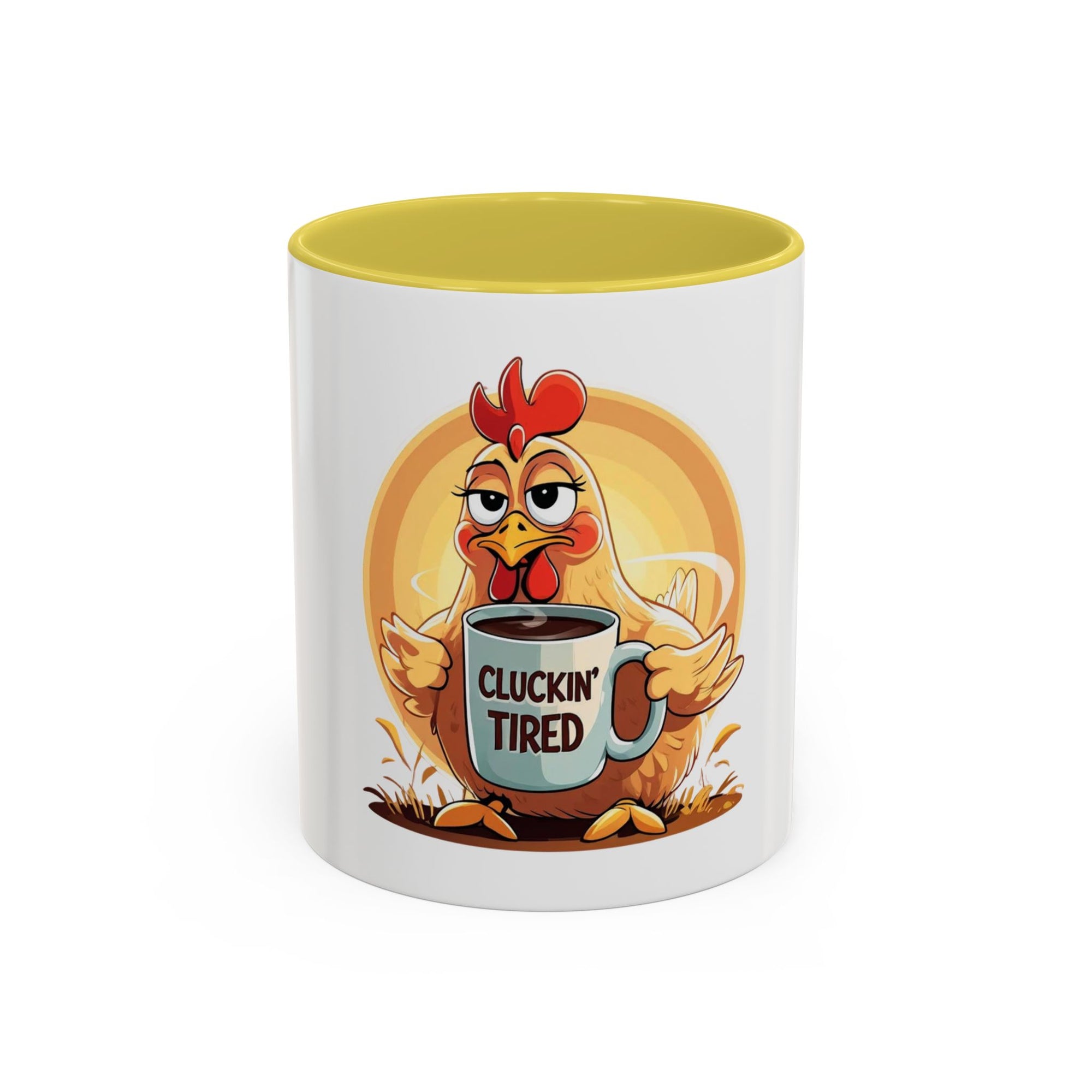 Cluckin’ Tired – 20oz Stainless Steel Tumbler Funny Chicken Mug, Clucking Tired Coffee Cup, Gift for Chicken Lovers, Colorful Ceramic Mug, Morning Coffee Cup