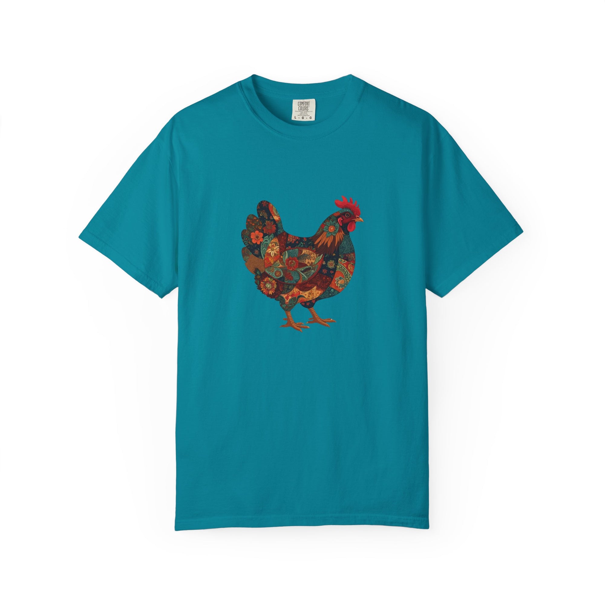Boho Floral Chicken Unisex T-Shirt | Farmhouse Style | Gift for Animal Lovers, Casual Wear, Eco-Friendly Fashion