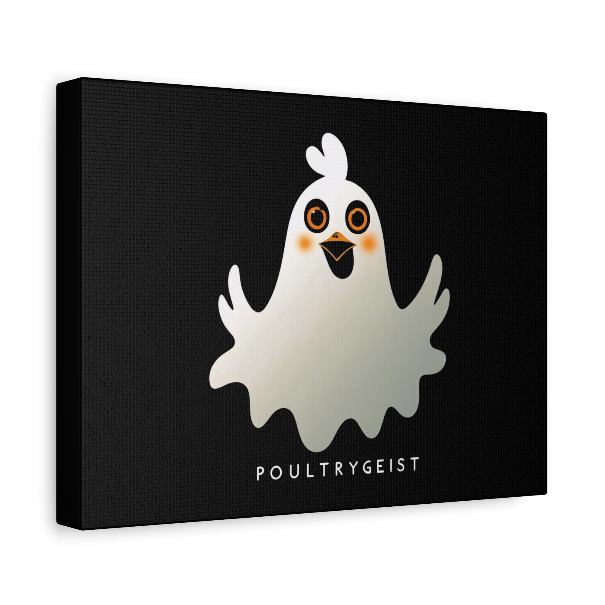 Poultrygeist Chicken Halloween Wall Art – Funny Farmhouse Spooky Decor – Gift for Chicken Lovers Whimsical Canvas Wall Art, Poultrygeist Decor, Cute Ghost Art, Halloween Home Decor, Fun Wall Hanging