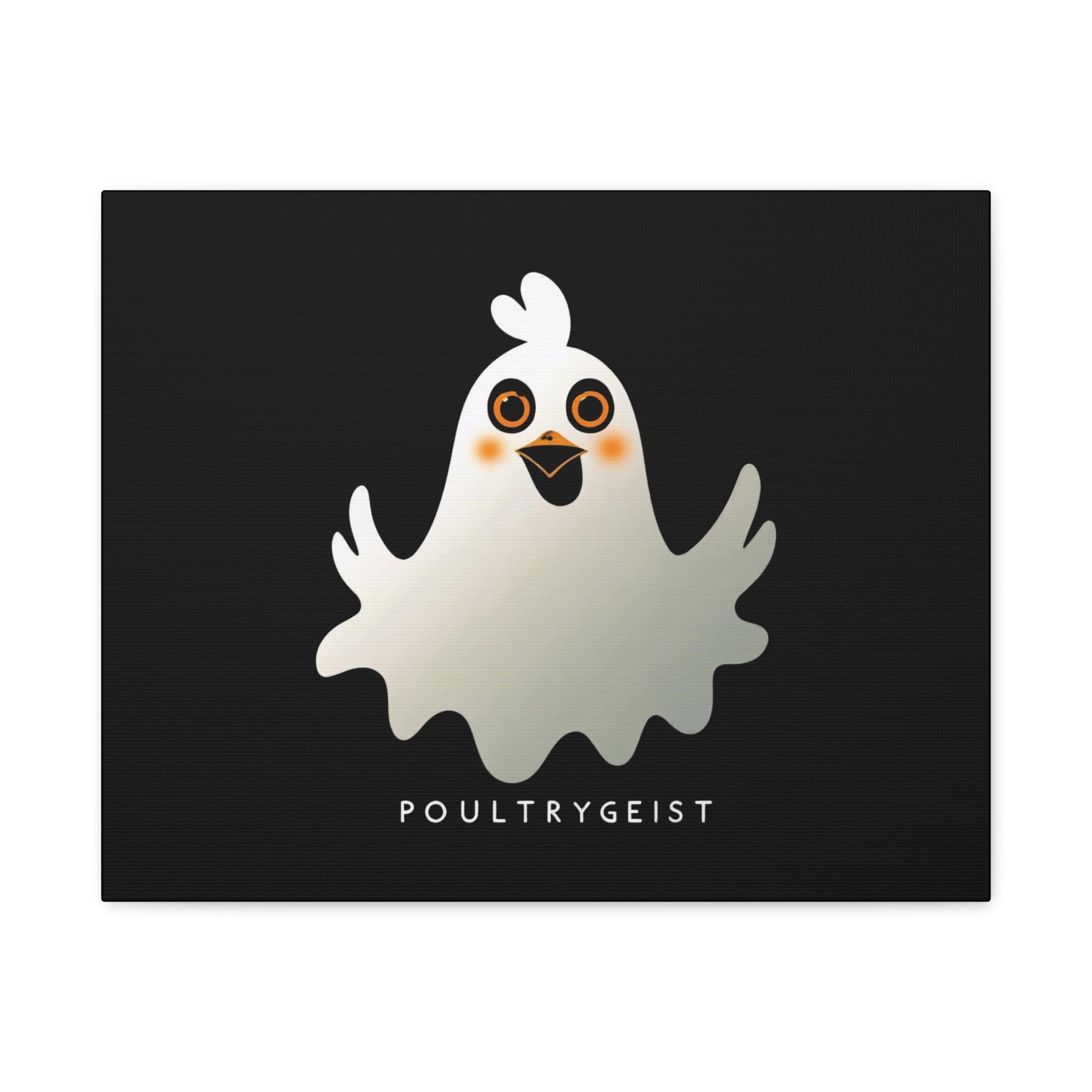 Poultrygeist Chicken Halloween Wall Art – Funny Farmhouse Spooky Decor – Gift for Chicken Lovers Whimsical Canvas Wall Art, Poultrygeist Decor, Cute Ghost Art, Halloween Home Decor, Fun Wall Hanging