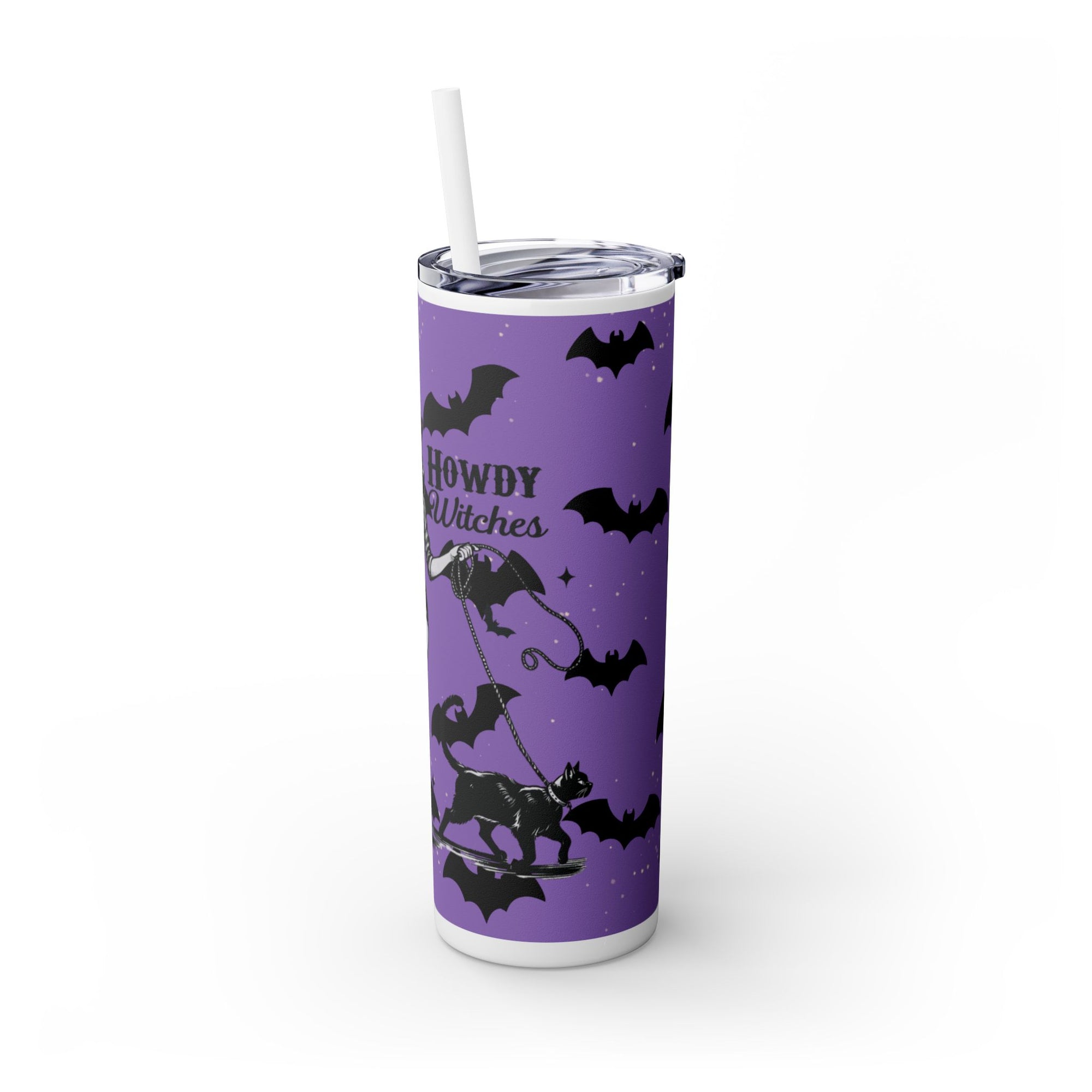Halloween-Themed Skinny Tumbler with Straw, 20oz | Perfect for Spooky Parties, Trick or Treating, Gifting, or Everyday Use