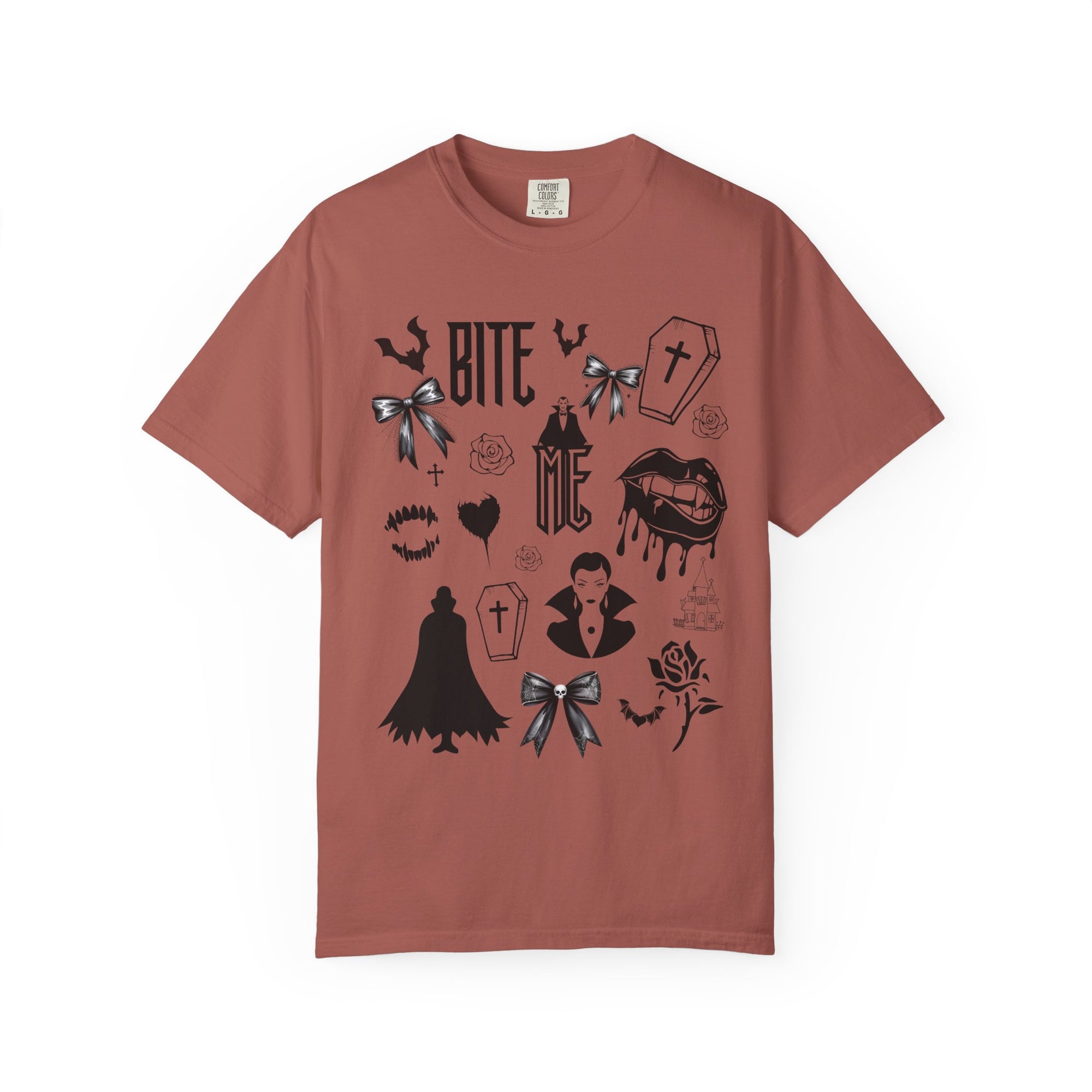 Sink your teeth into spooky season with this bold Bite Me vampire-inspired graphic tee! 🧛‍♂️🦇